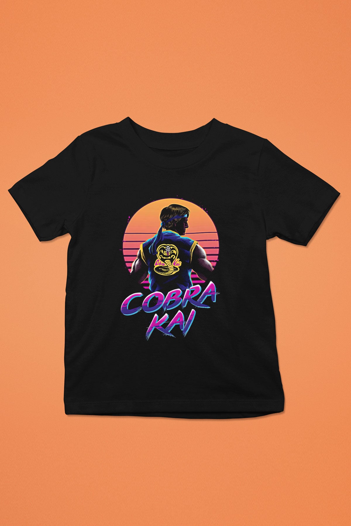 Cobra Kai Baskılı Unisex Siyah Çocuk Tişört - Tshirt