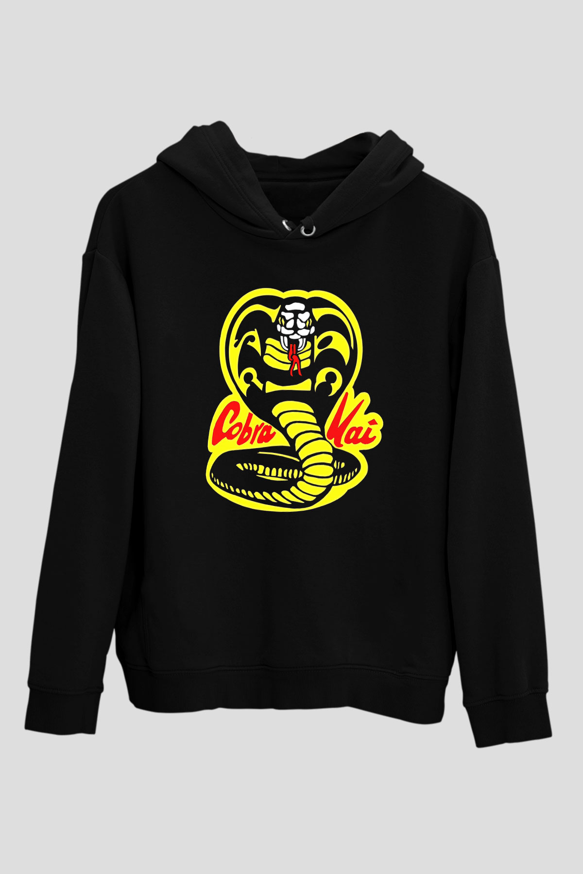 Cobra Kai Baskılı Unisex Siyah Hoodie