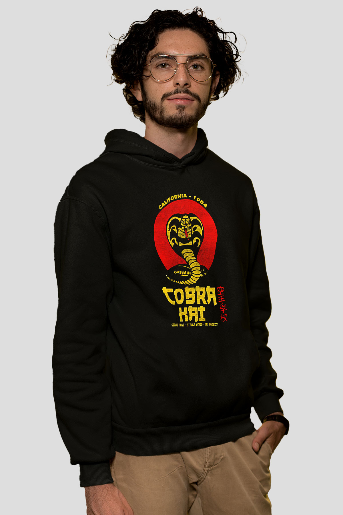 Cobra Kai Baskılı Unisex Siyah Hoodie