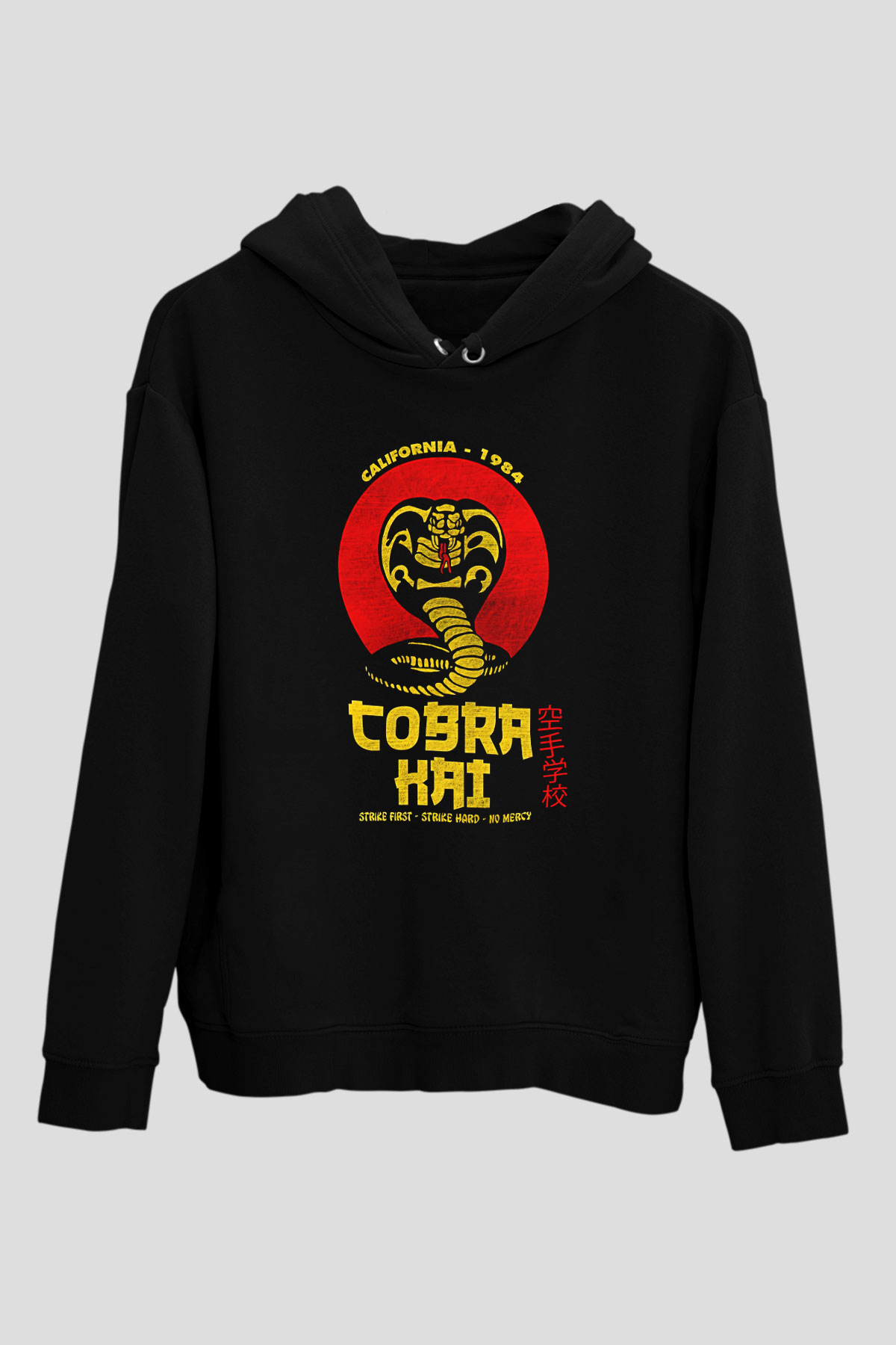Cobra Kai Baskılı Unisex Siyah Hoodie
