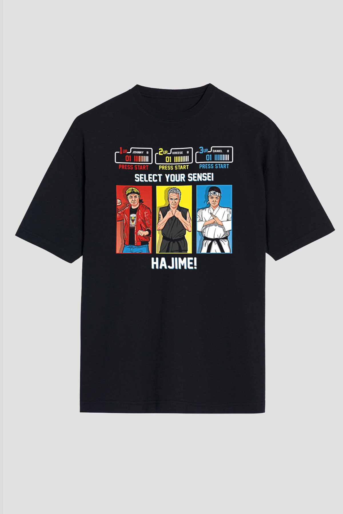 Cobra Kai Baskılı Unisex Siyah Oversize Tişört - Tshirt