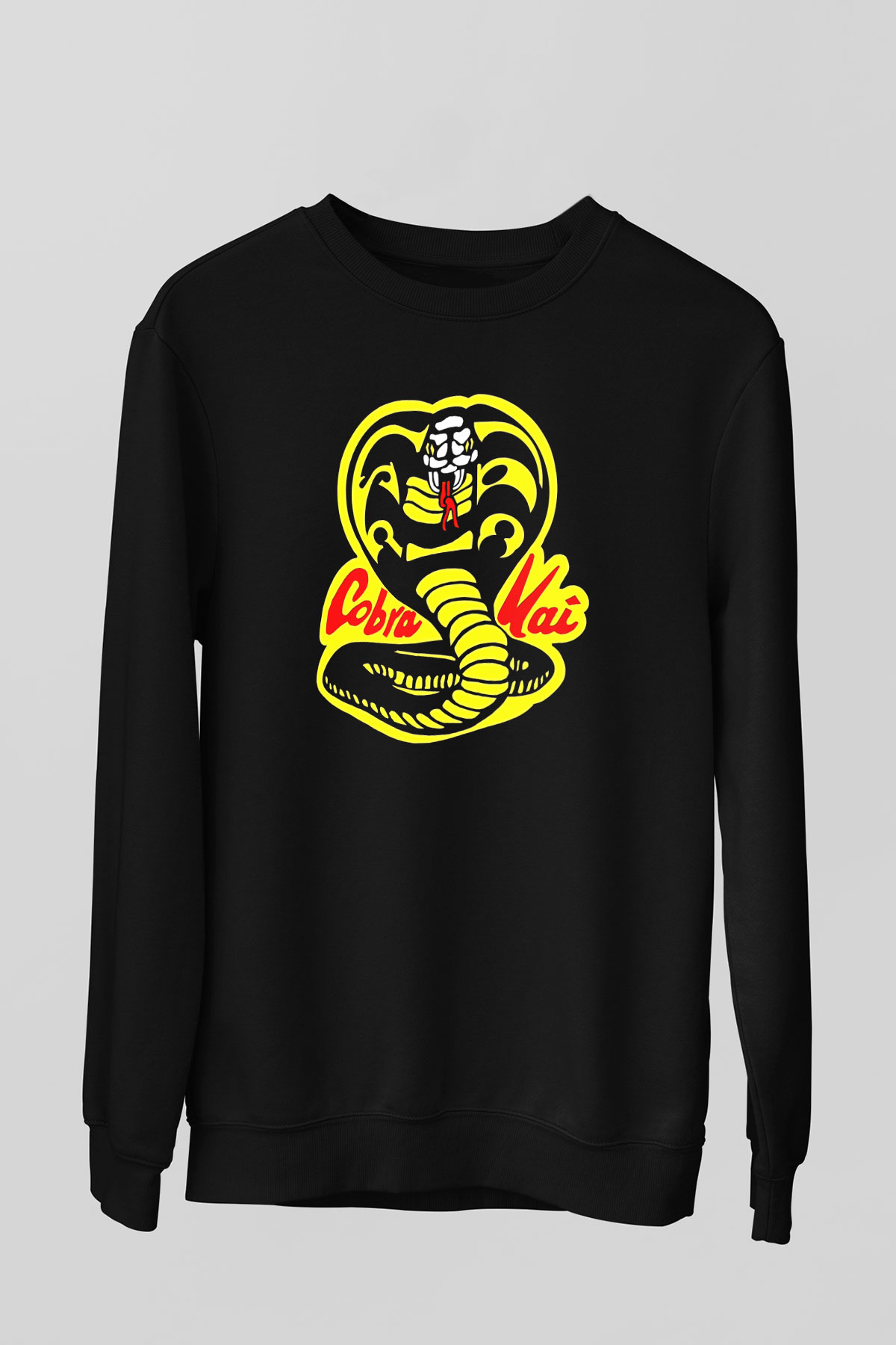 Cobra Kai Baskılı Unisex Siyah Sweatshirt