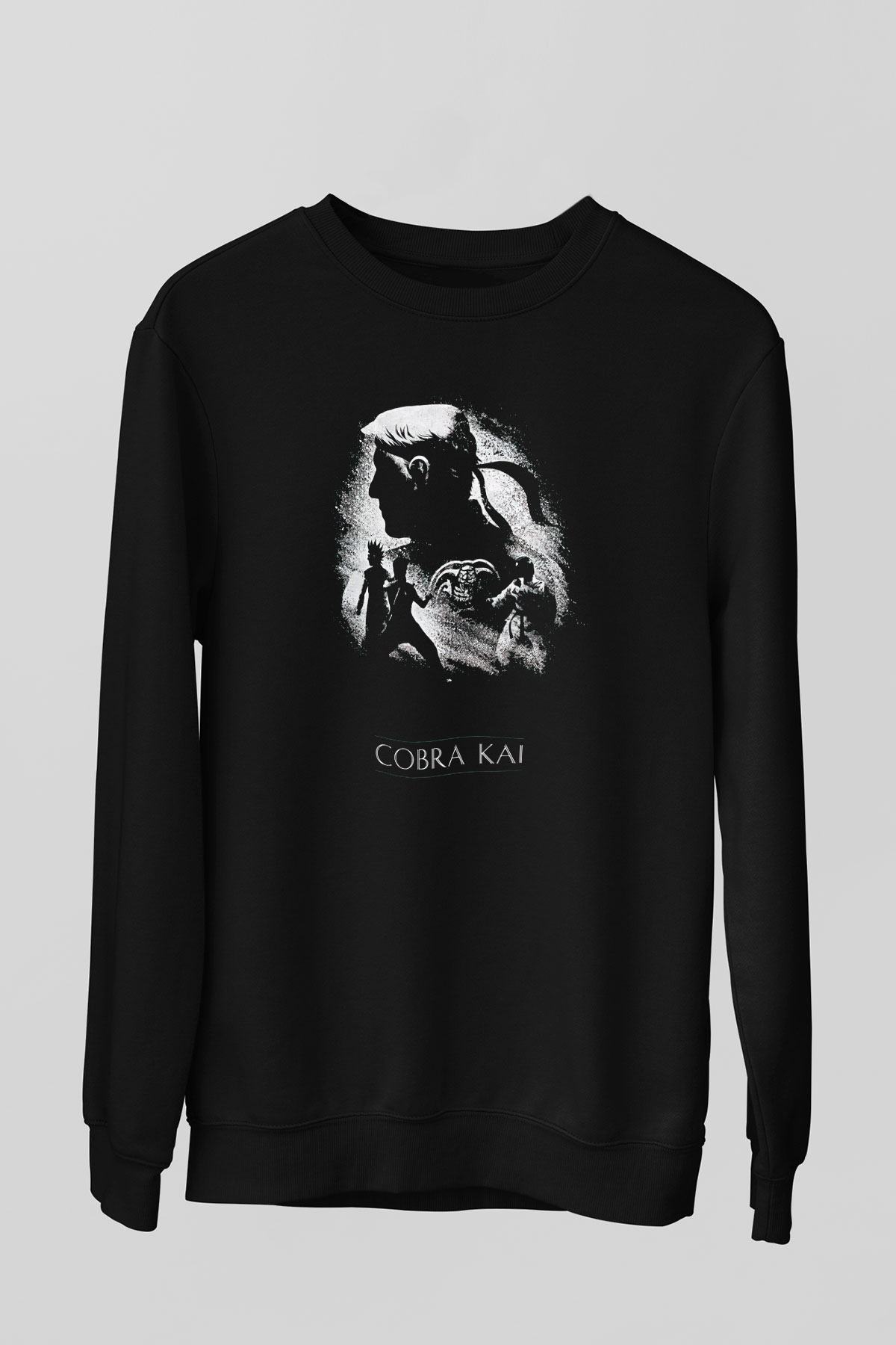 Cobra Kai Baskılı Unisex Siyah Sweatshirt