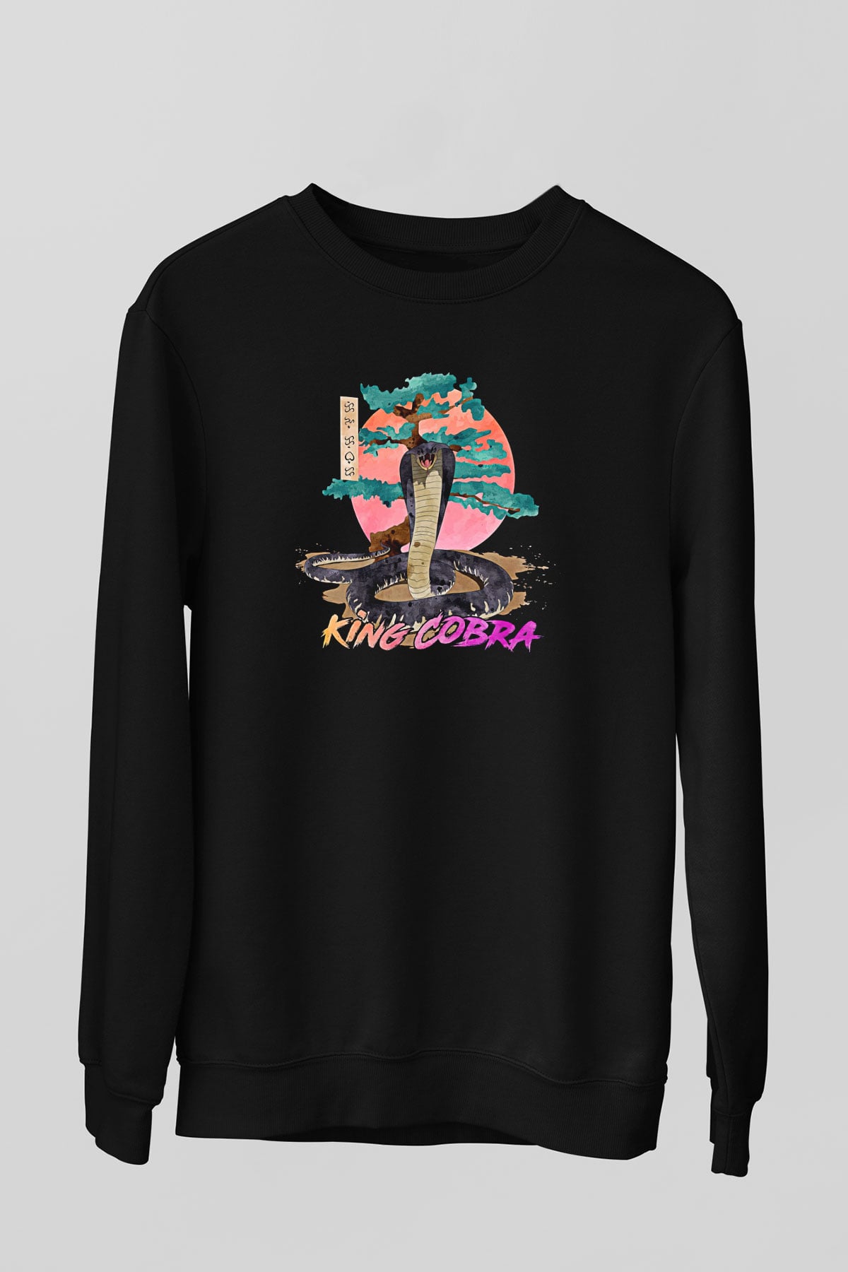 Cobra Kai Baskılı Unisex Siyah Sweatshirt