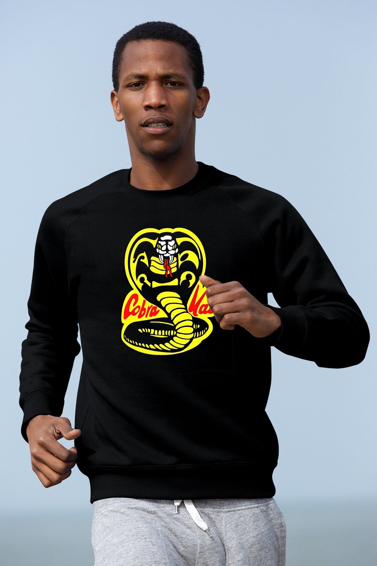 Cobra Kai Baskılı Unisex Siyah Sweatshirt