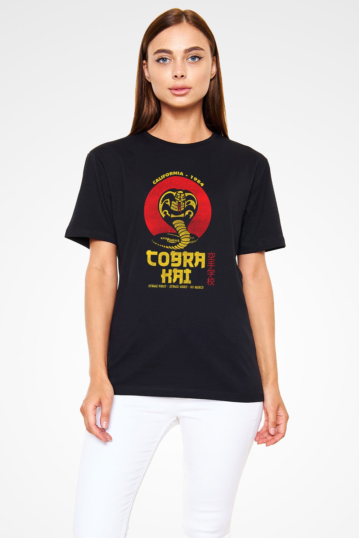 Cobra Kai Baskılı Unisex Siyah Tişört - Tshirt