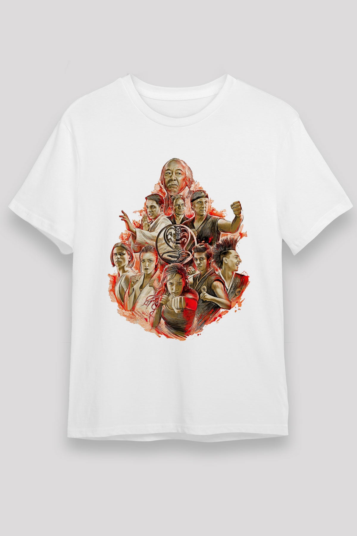 Cobra Kai Unisex Baskılı Beyaz Tişört - Tshirt