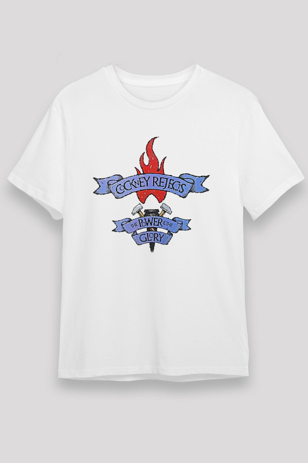 Cockney Rejects Baskılı Unisex Beyaz Tişört - Tshirt