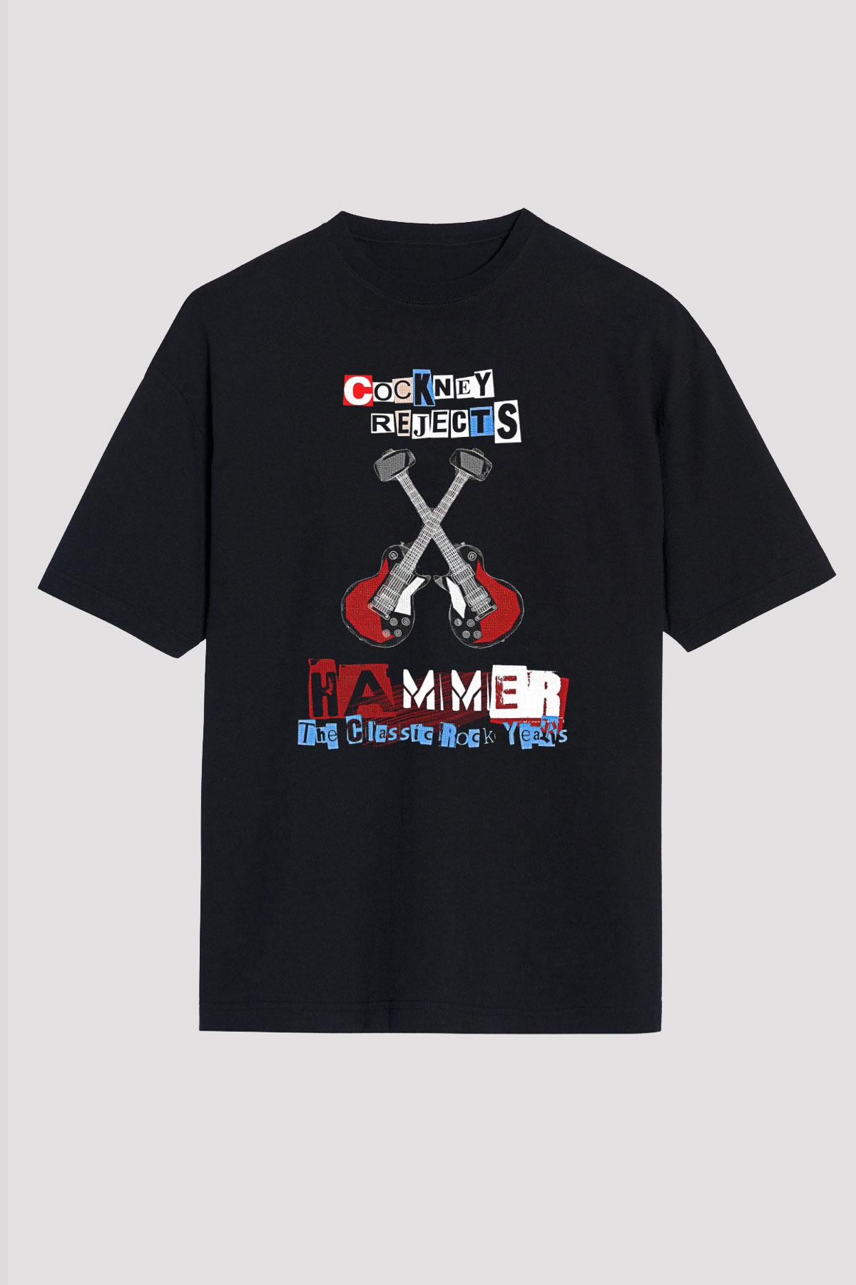 Cockney Rejects Baskılı Unisex Siyah Oversize Tişört - Tshirt