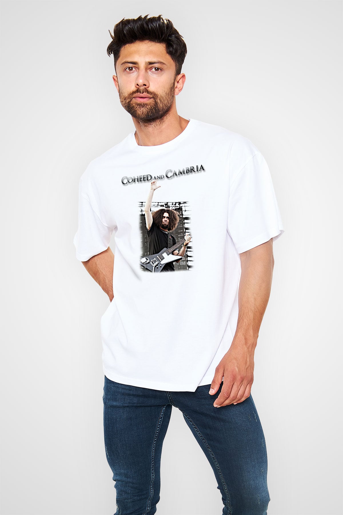 Coheed and Cambria Beyaz Oversize Tişört Oversize T-shirt - TişörtFabrikası