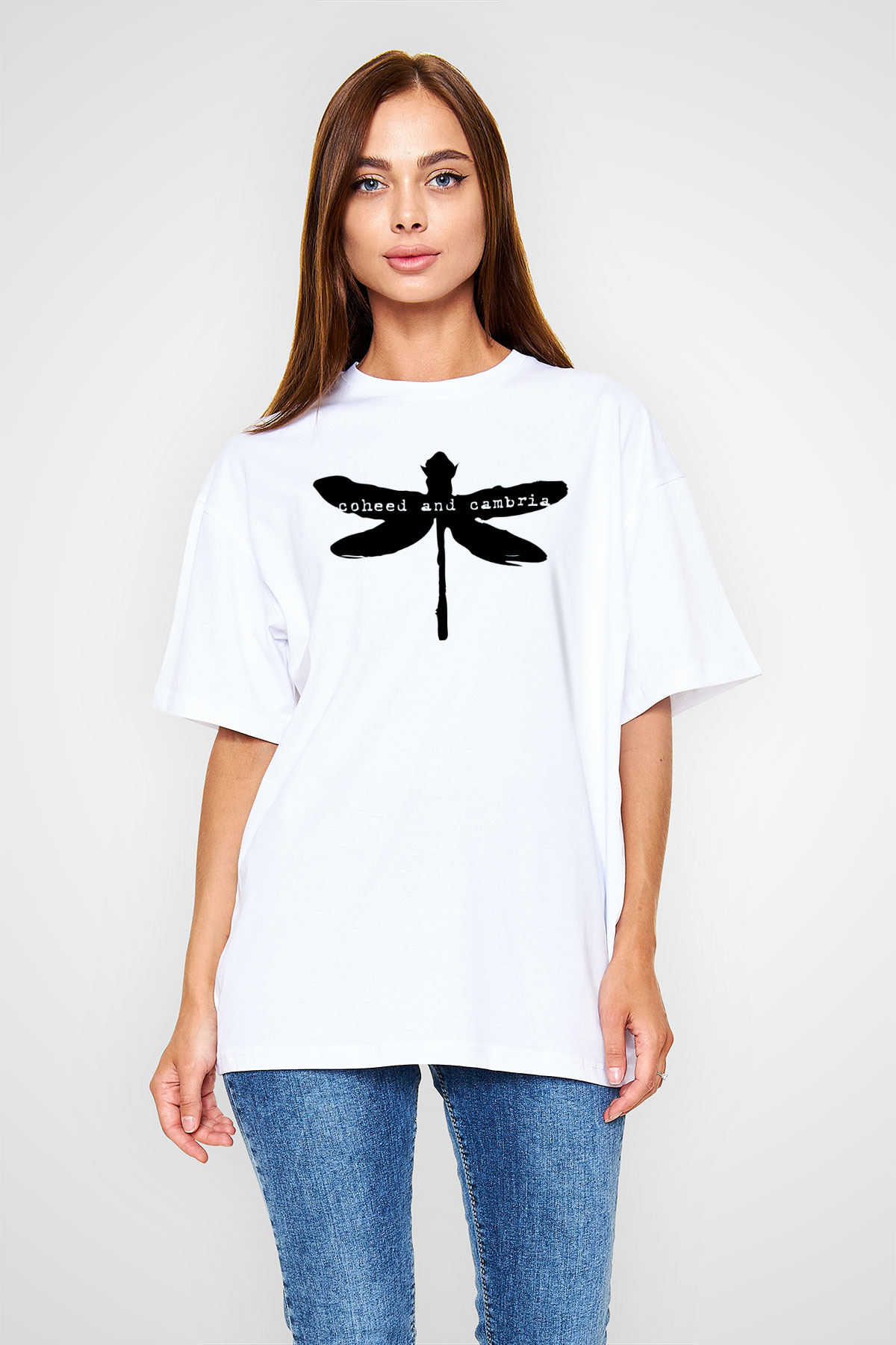Coheed and Cambria Beyaz Oversize Tişört Oversize T-shirt - TişörtFabrikası