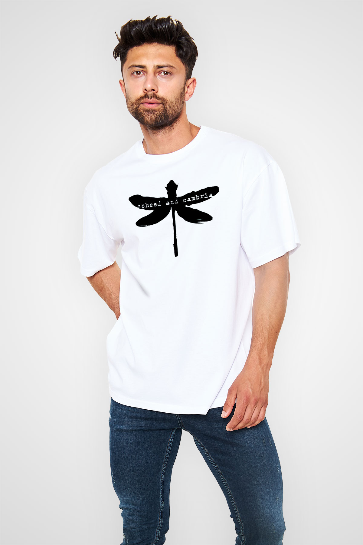 Coheed and Cambria Beyaz Oversize Tişört Oversize T-shirt - TişörtFabrikası