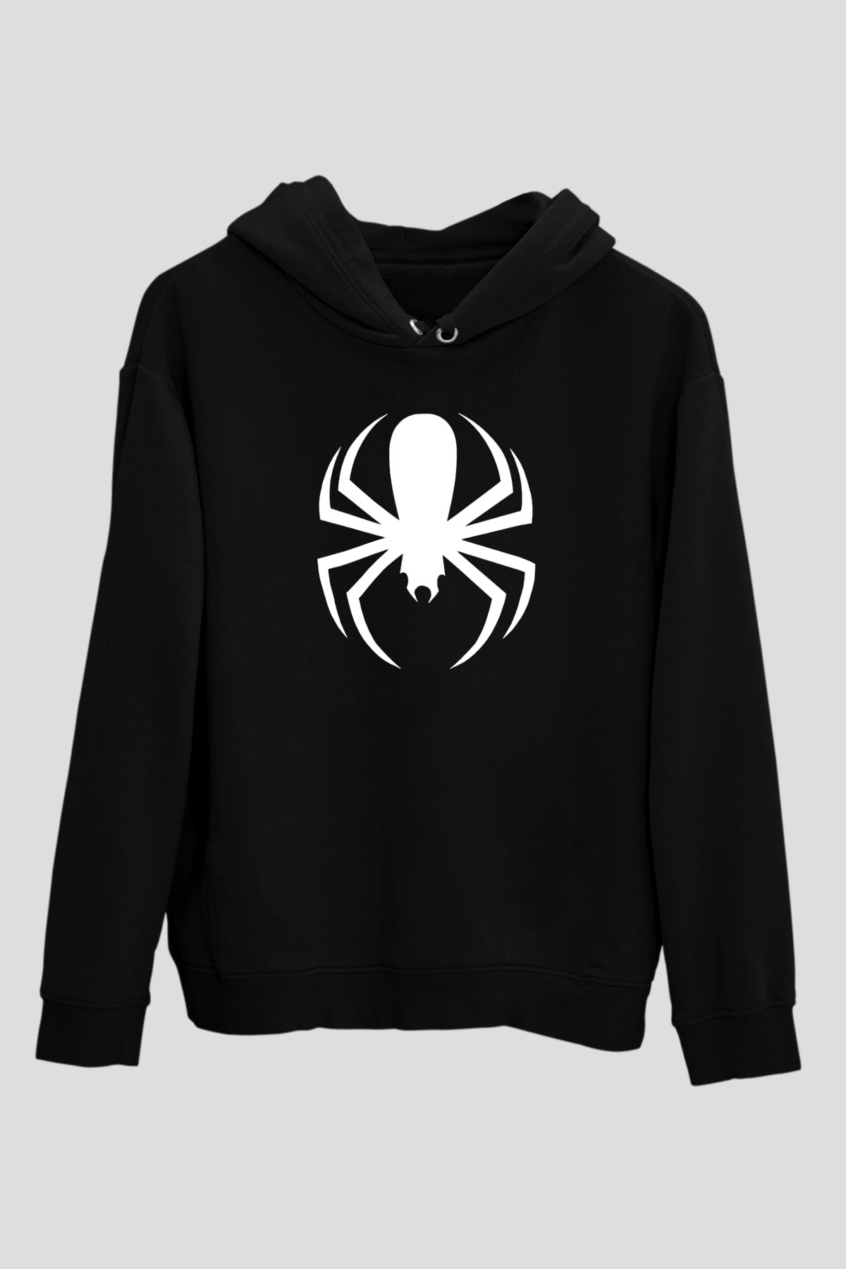 Cold Baskılı Unisex Siyah Kapüşonlu Sweatshirt