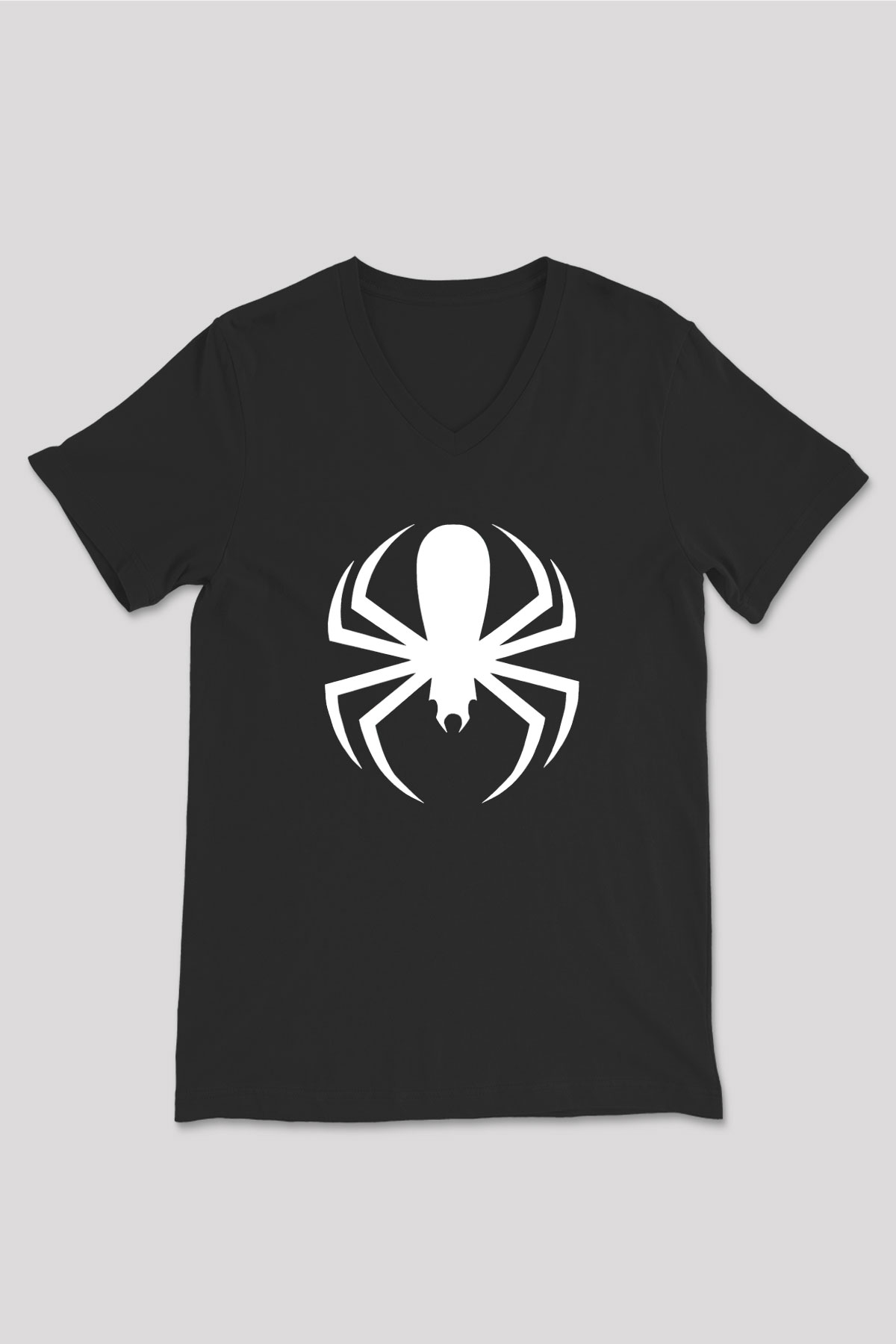 Cold Baskılı Unisex Siyah V Yaka Tişört - Tshirt