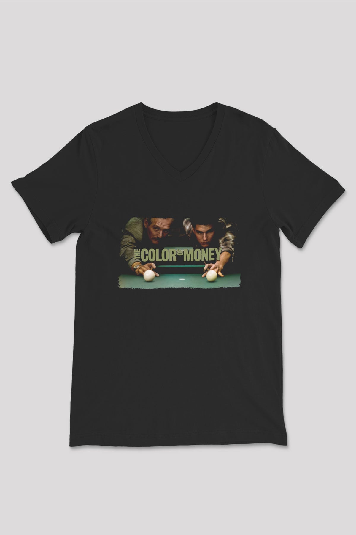 Color of Money Siyah Unisex  V Yaka Tişört