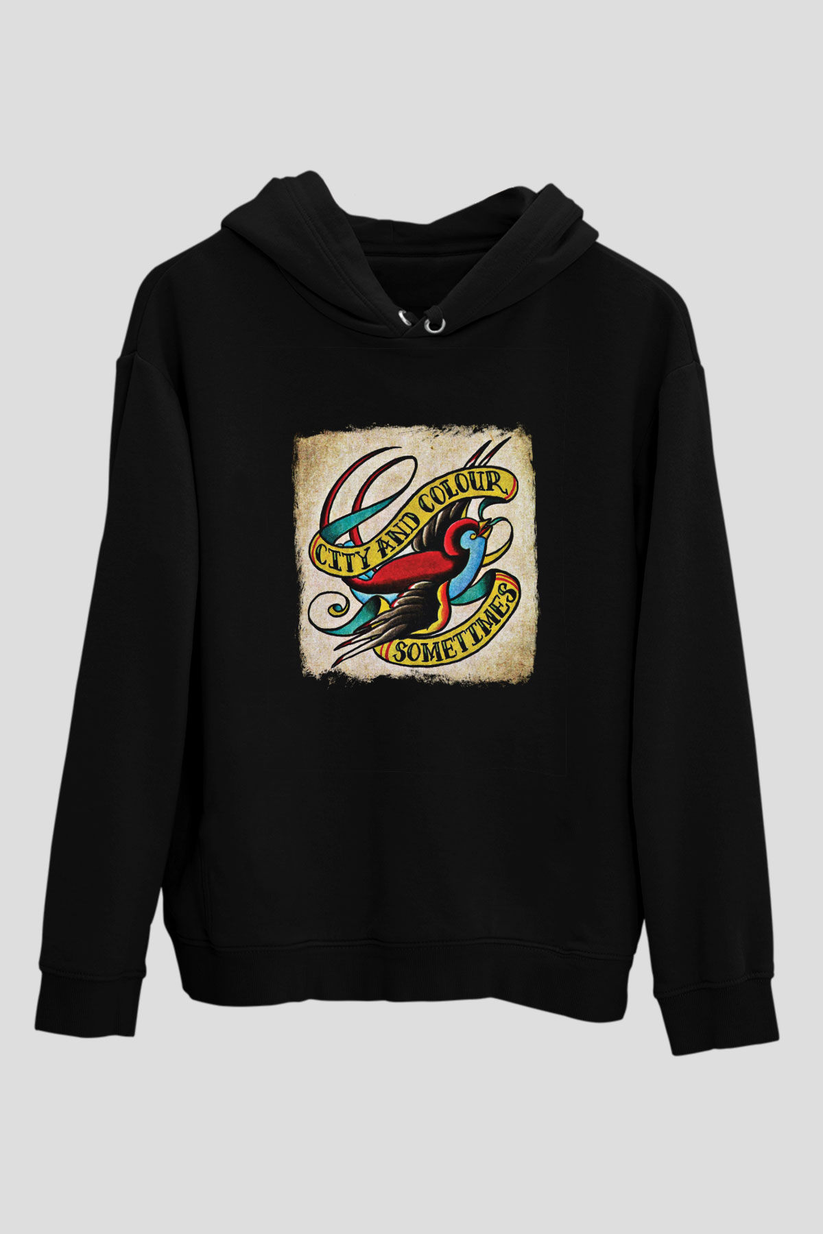 Color of Violence Baskılı Unisex Siyah Hoodie