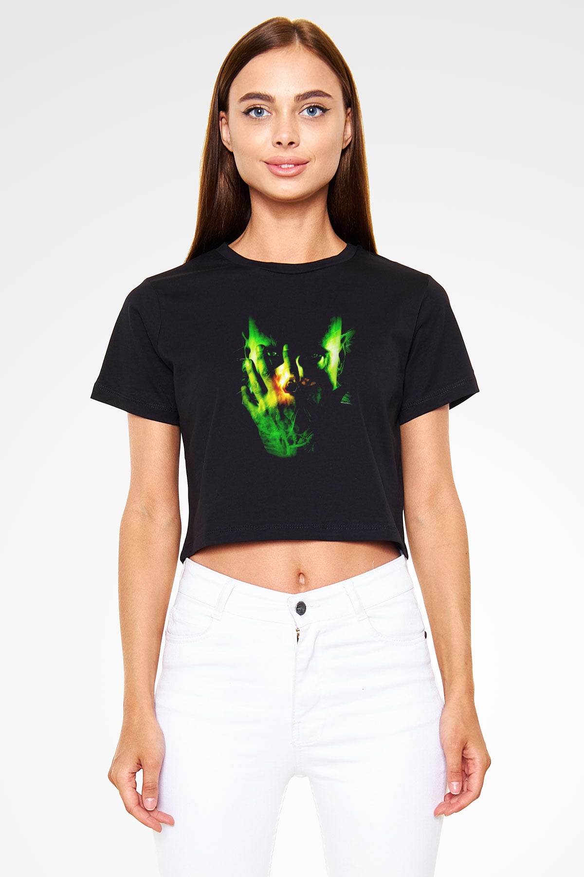Command and Conquer Siyah Crop Top Tişört