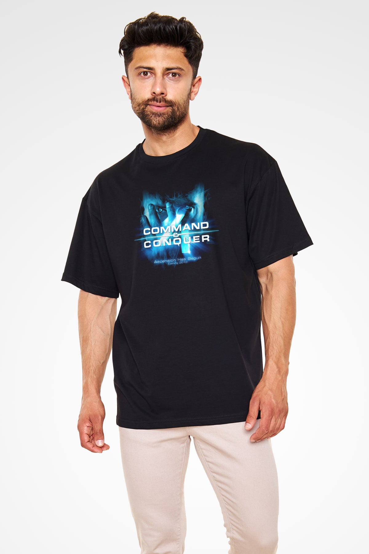 Command and Conquer Siyah Oversize Tişört Oversize T-shirt