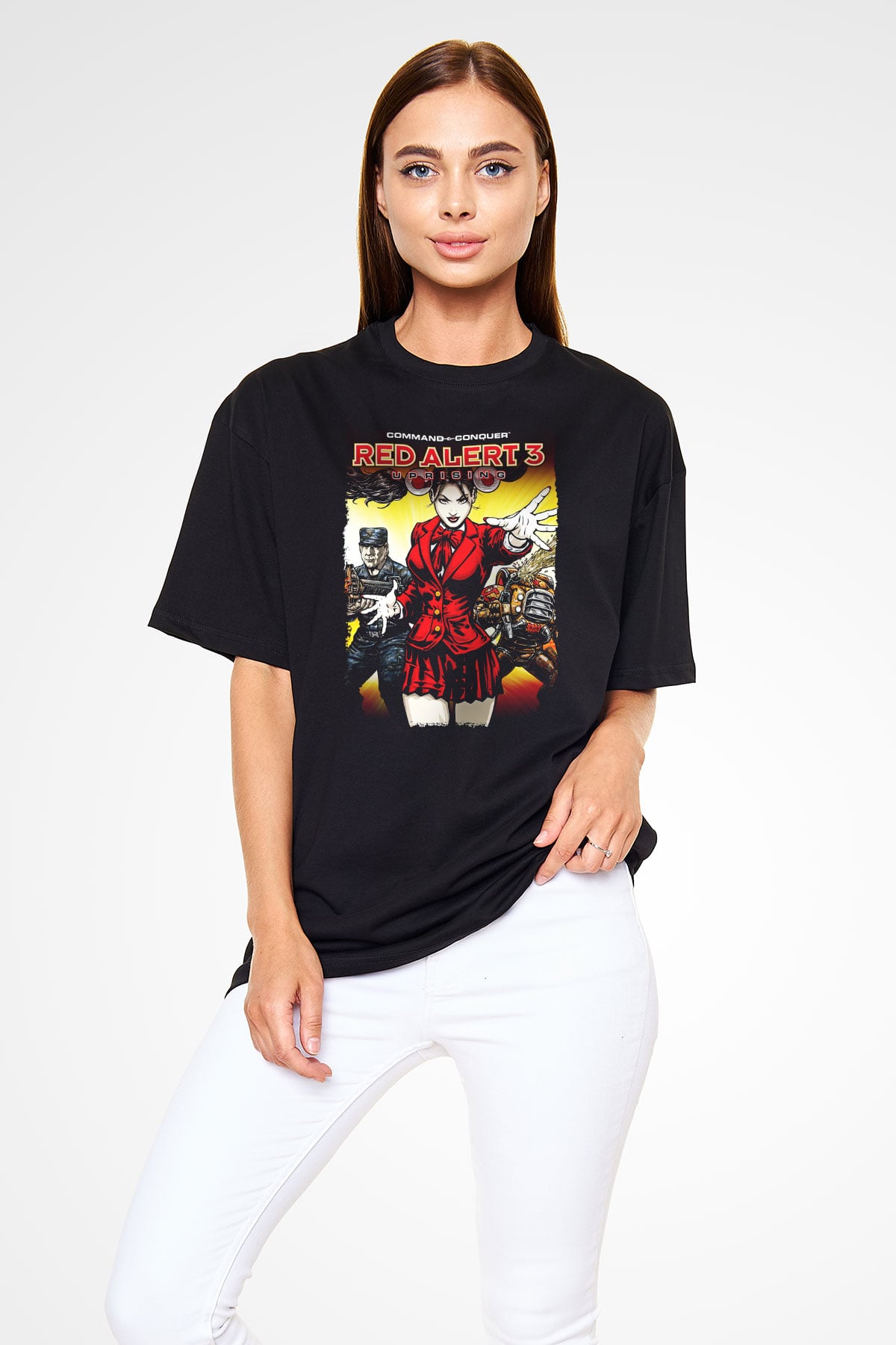 Command and Conquer Siyah Oversize Tişört Oversize T-shirt