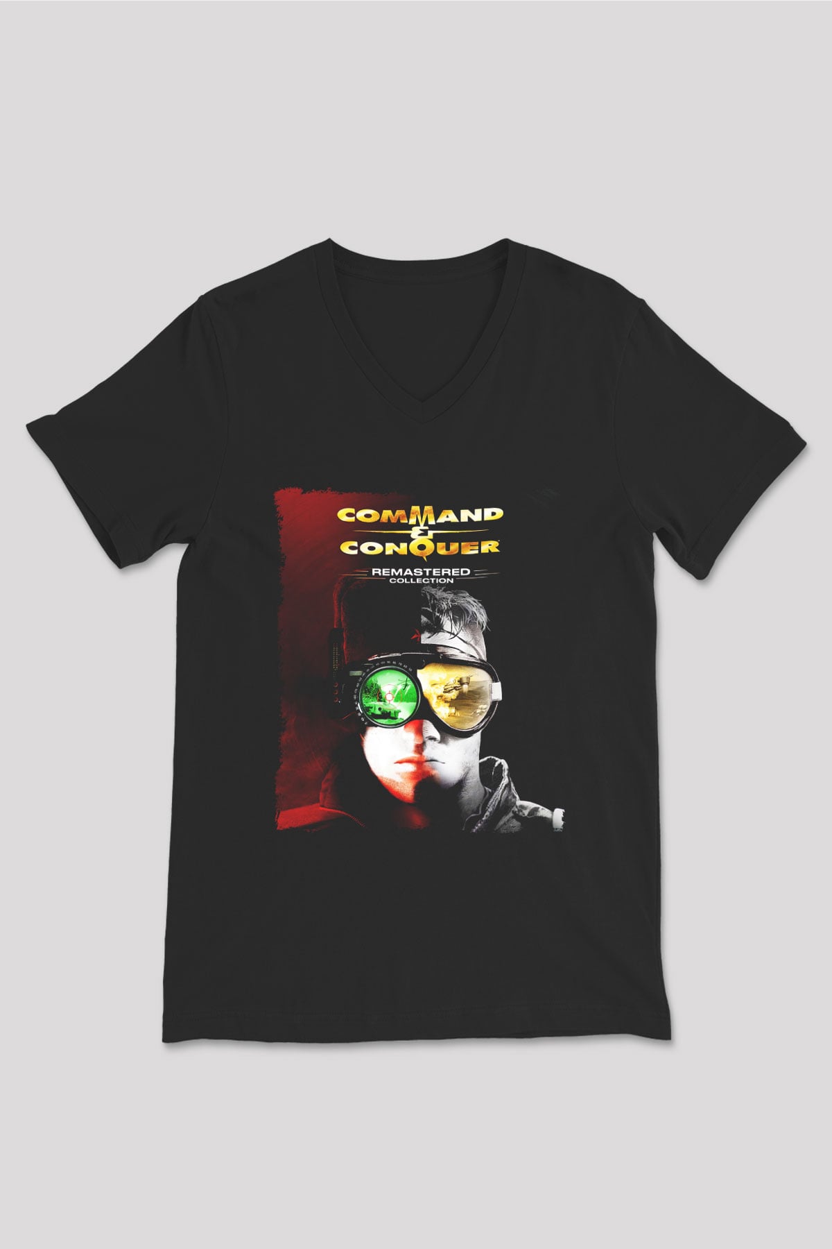 Command and Conquer Siyah Unisex V Yaka Tişört
