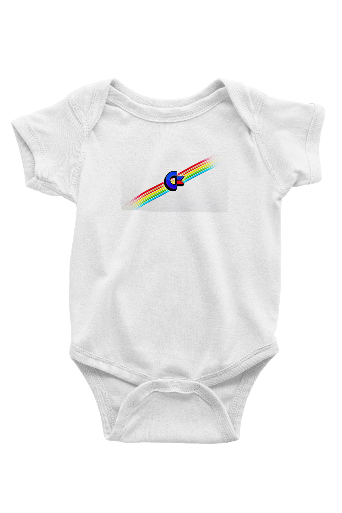 Commodore 64 Baskılı Beyaz Unisex Bebek Body - Zıbın
