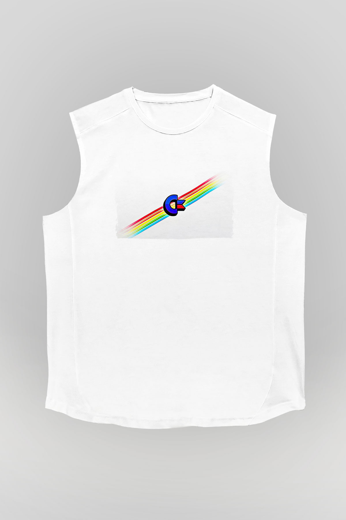 Commodore 64 Baskılı Beyaz Unisex Kolsuz Tişört - Tshirt