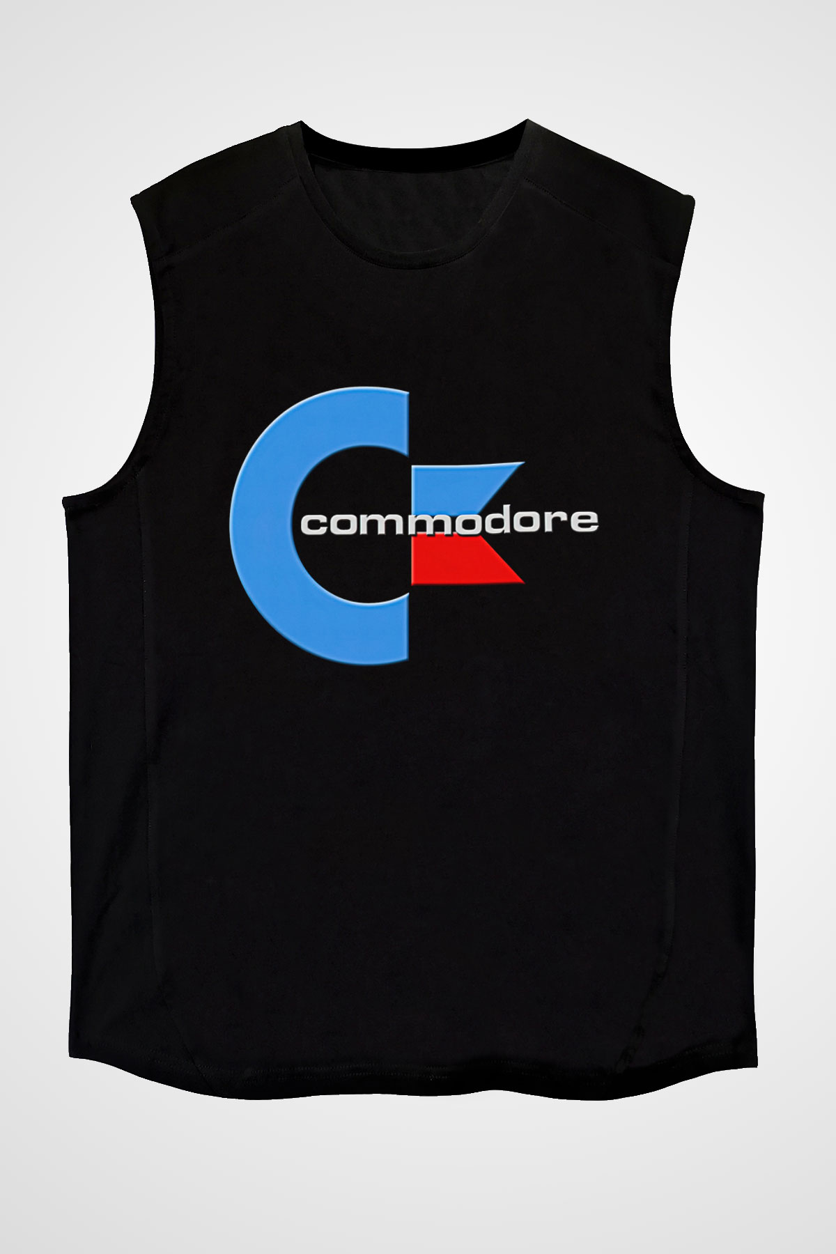 Commodore 64 Baskılı Unisex Siyah Kolsuz Tişört - Tshirt