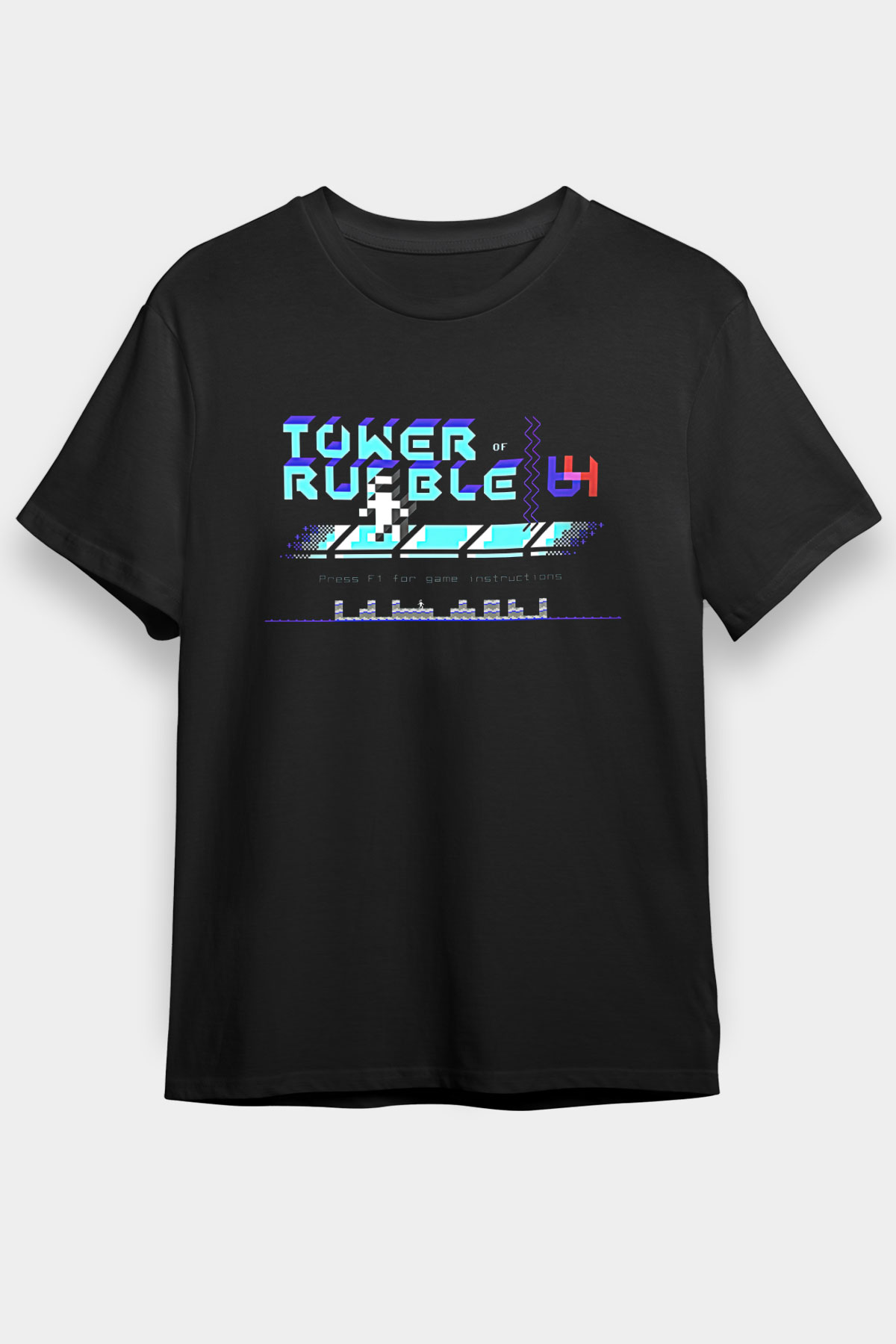 Commodore 64 Baskılı Unisex Siyah Tişört - Tshirt