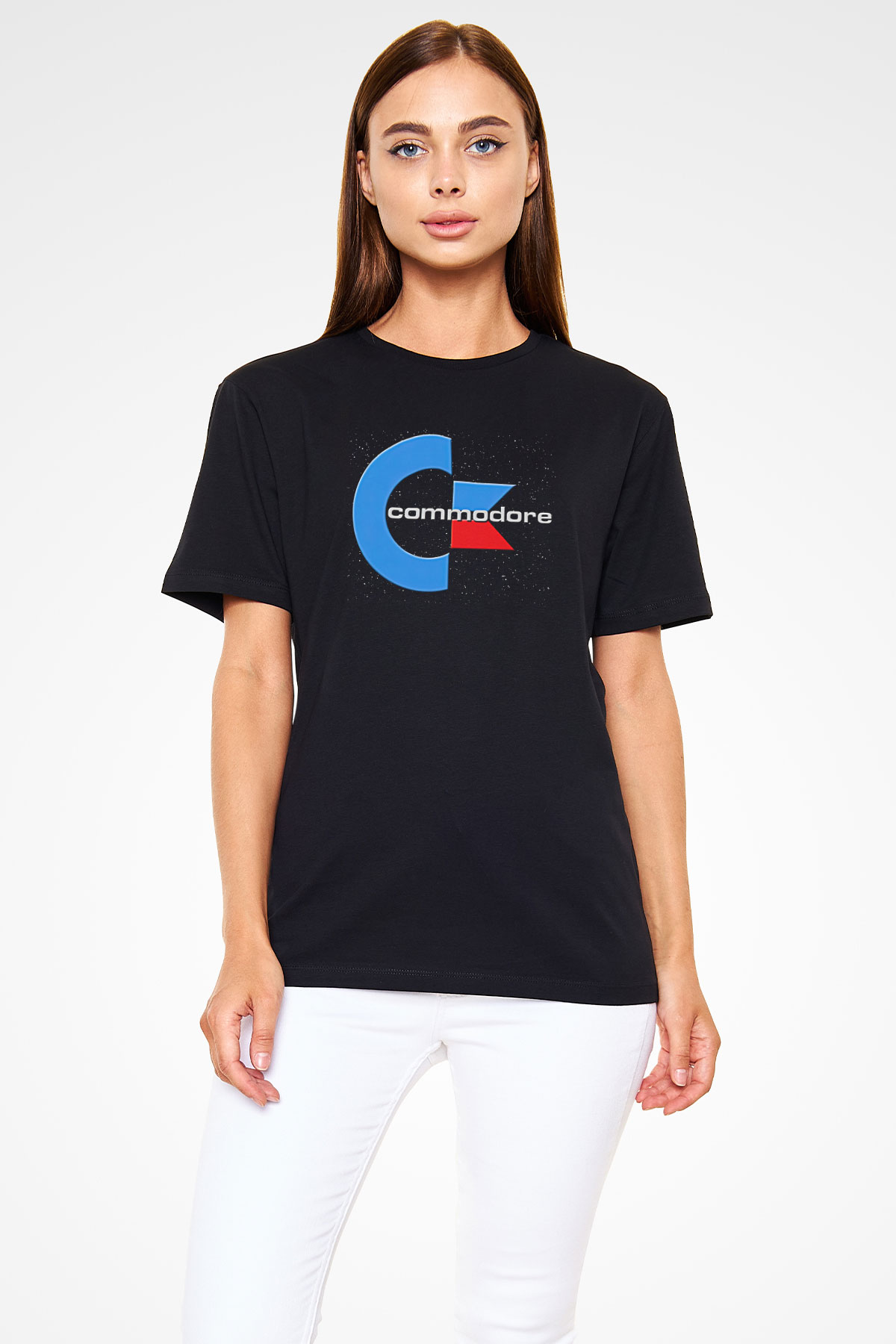 Commodore 64 Baskılı Unisex Siyah Tişört - Tshirt