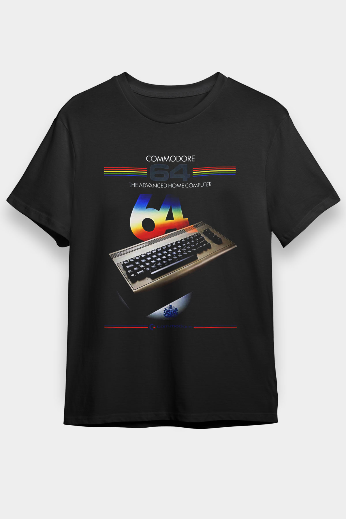 Commodore 64 Baskılı Unisex Siyah Tişört - Tshirt