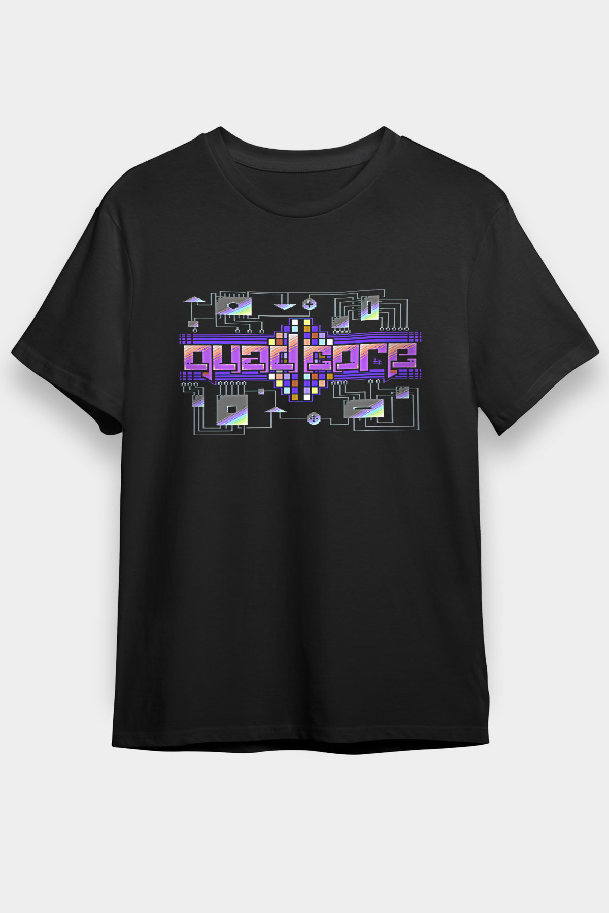 Commodore 64 Baskılı Unisex Siyah Tişört - Tshirt