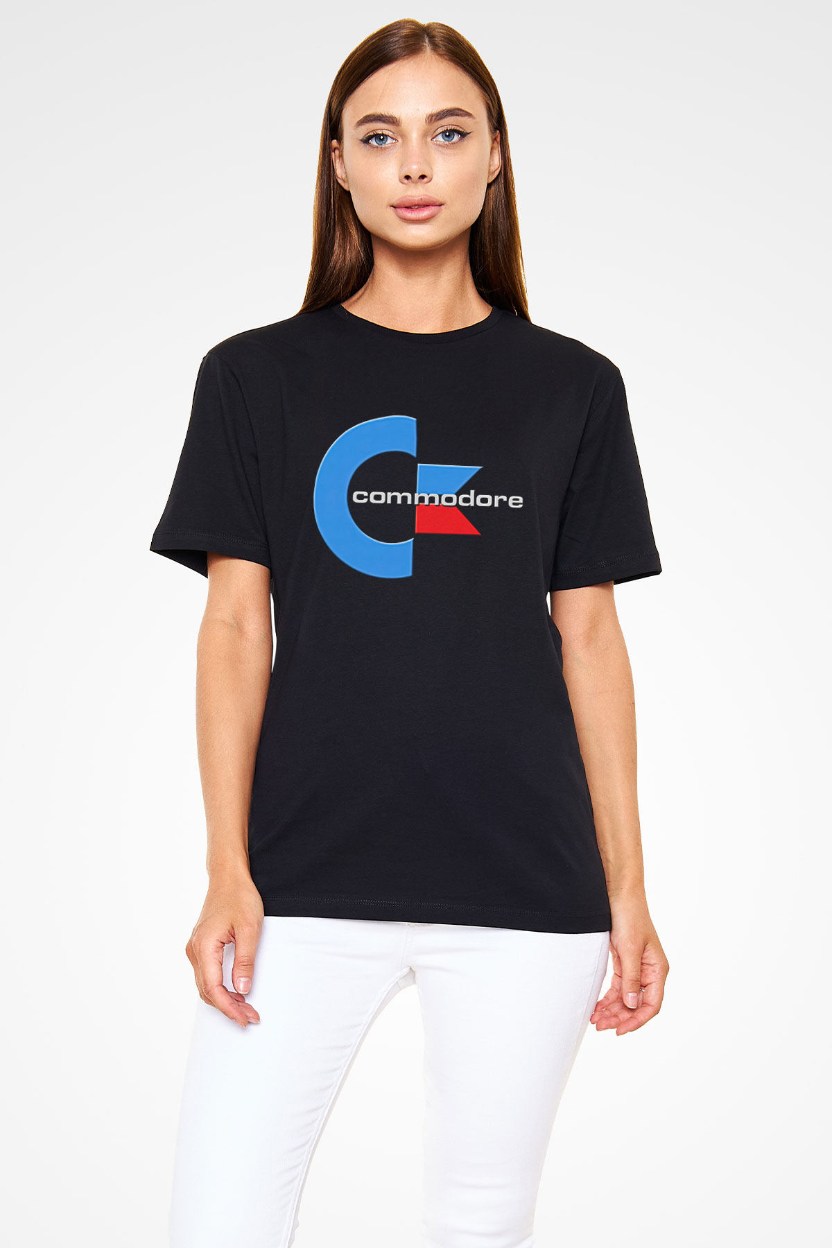 Commodore 64 Baskılı Unisex Siyah Tişört - Tshirt