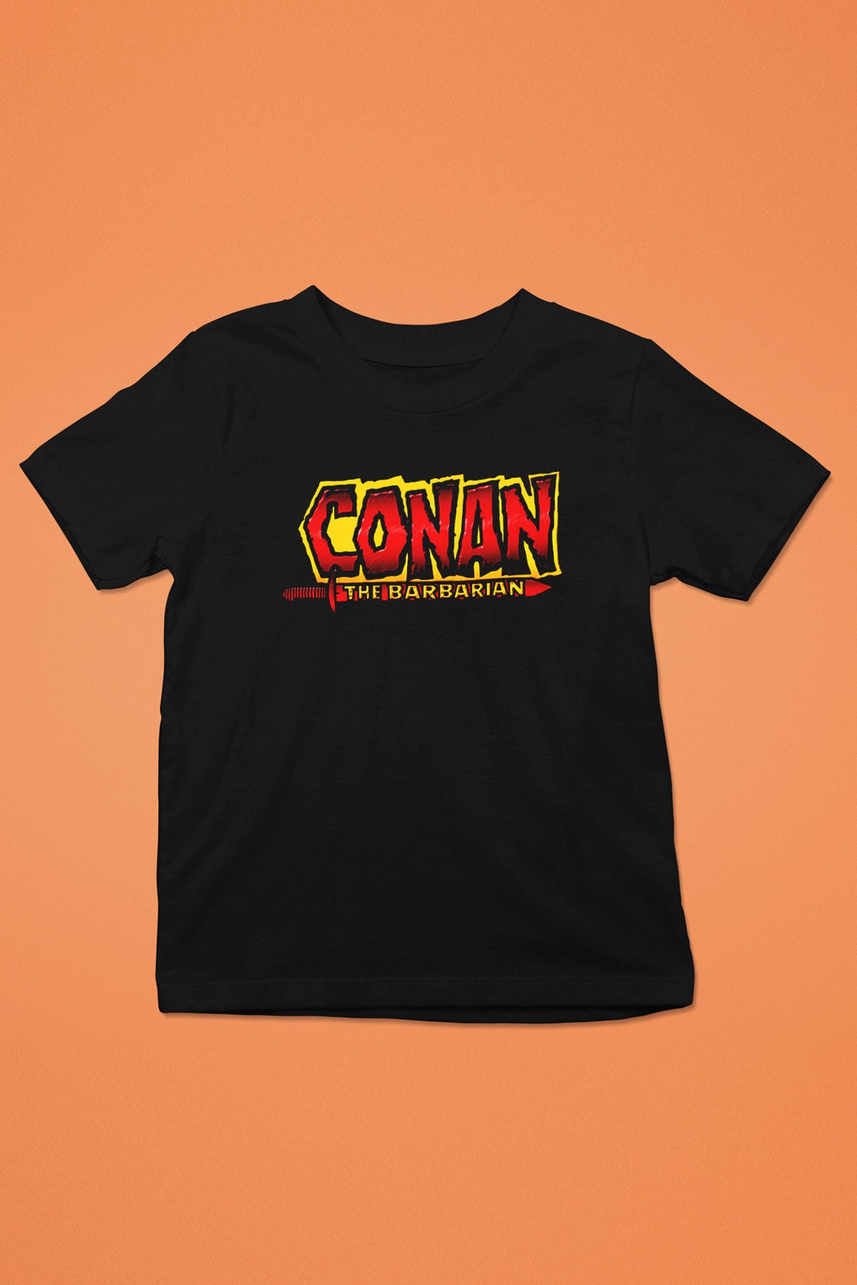 Conan the Barbarian Baskılı Siyah Unisex Çocuk Tişört
