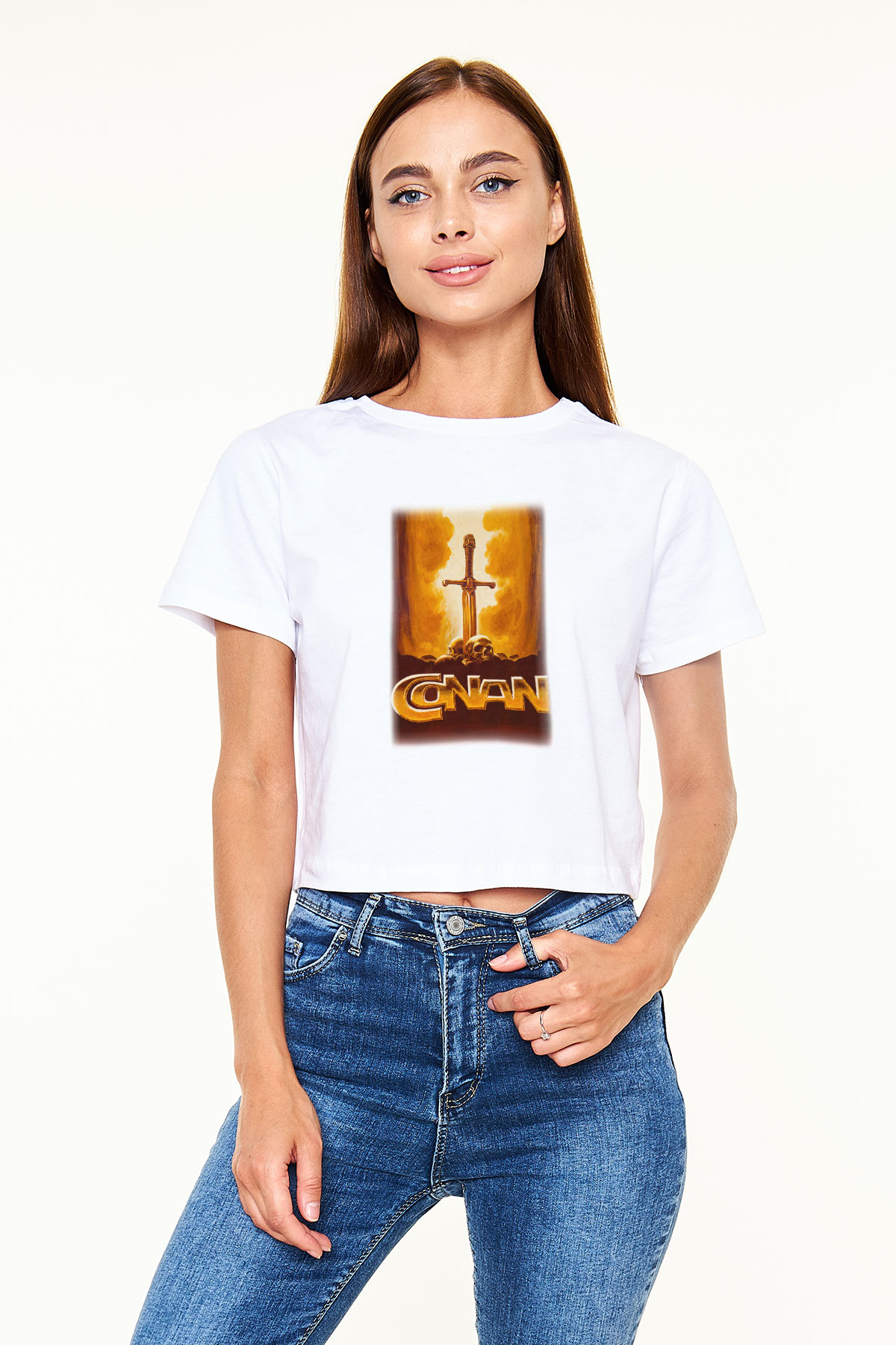 Conan the Barbarian Beyaz Croptop Tişört