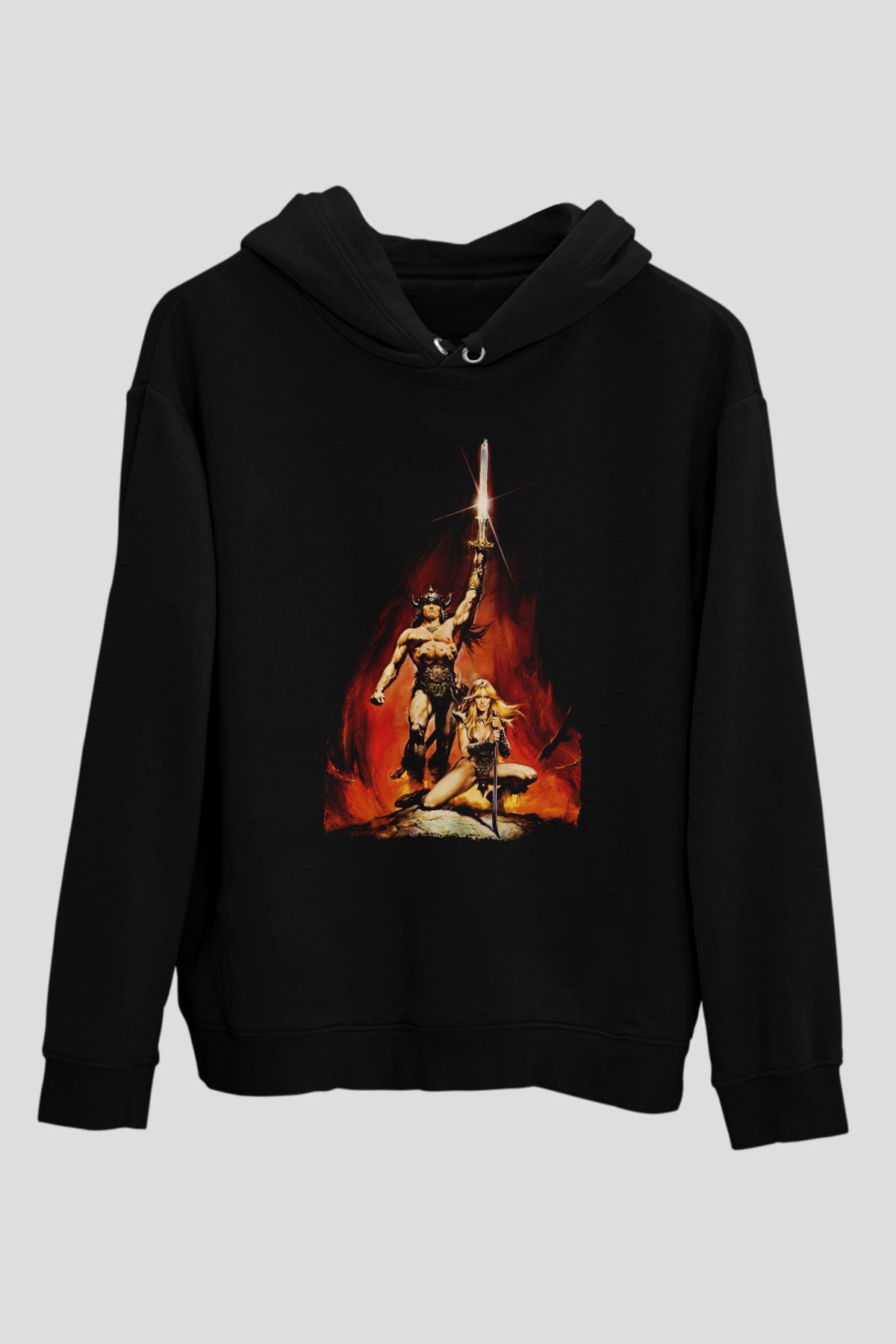 Conan the Barbarian Siyah Unisex Hoodie