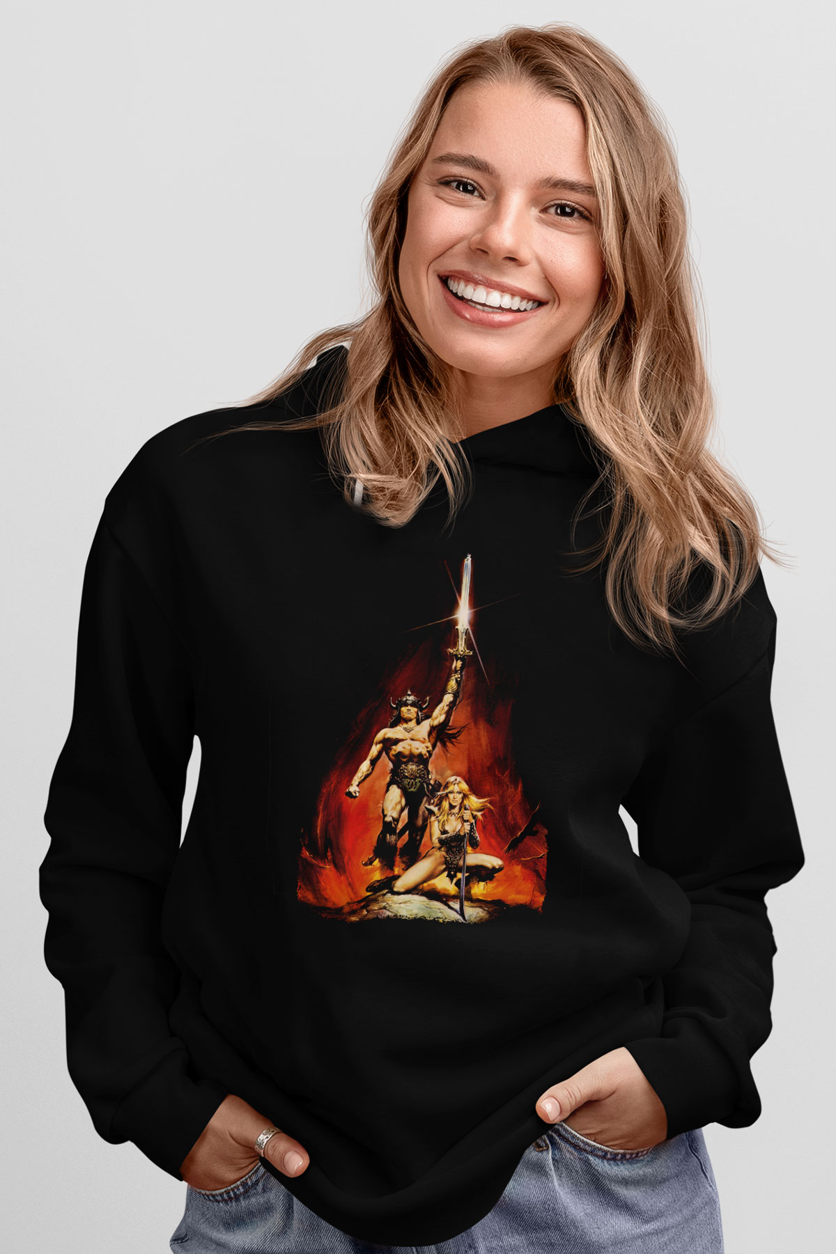 Conan the Barbarian Siyah Unisex Hoodie