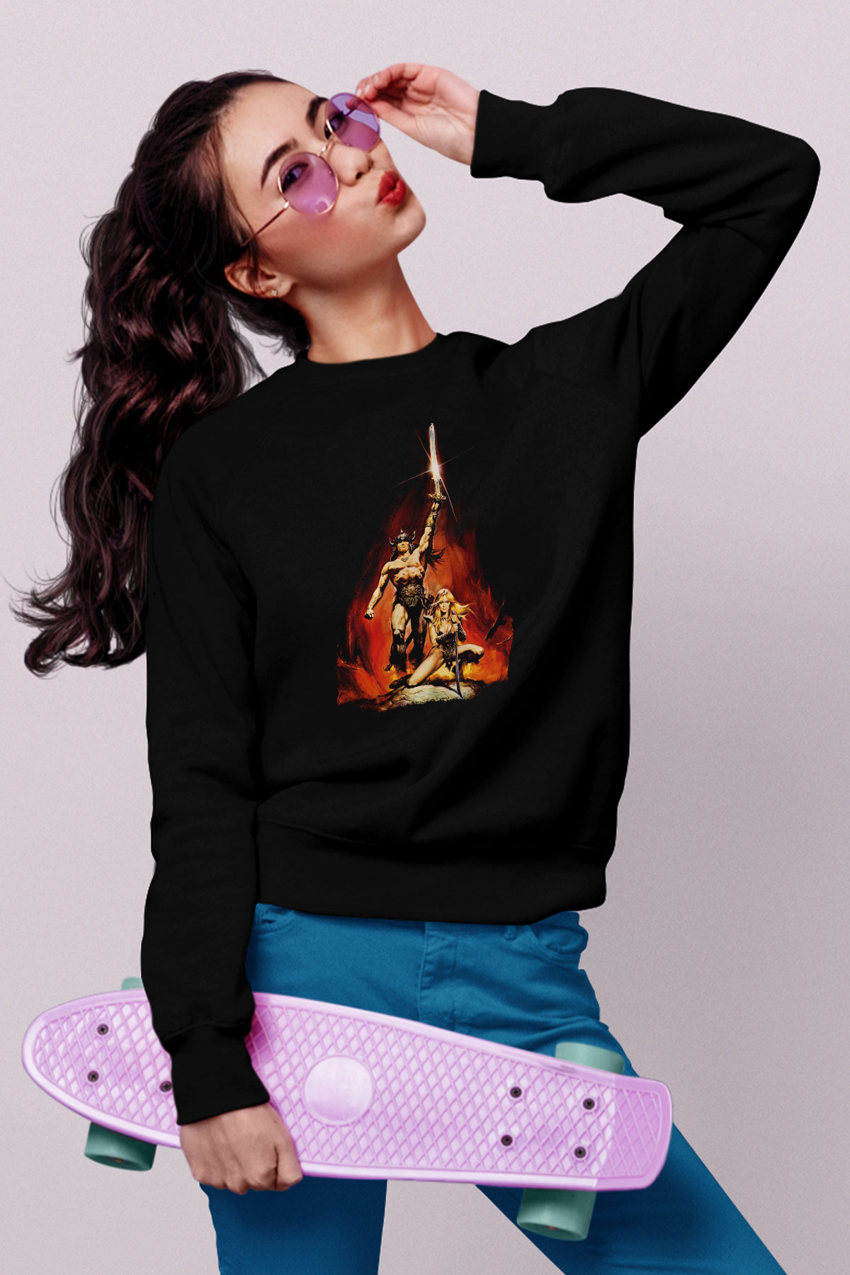 Conan the Barbarian Siyah Unisex Sweatshirt