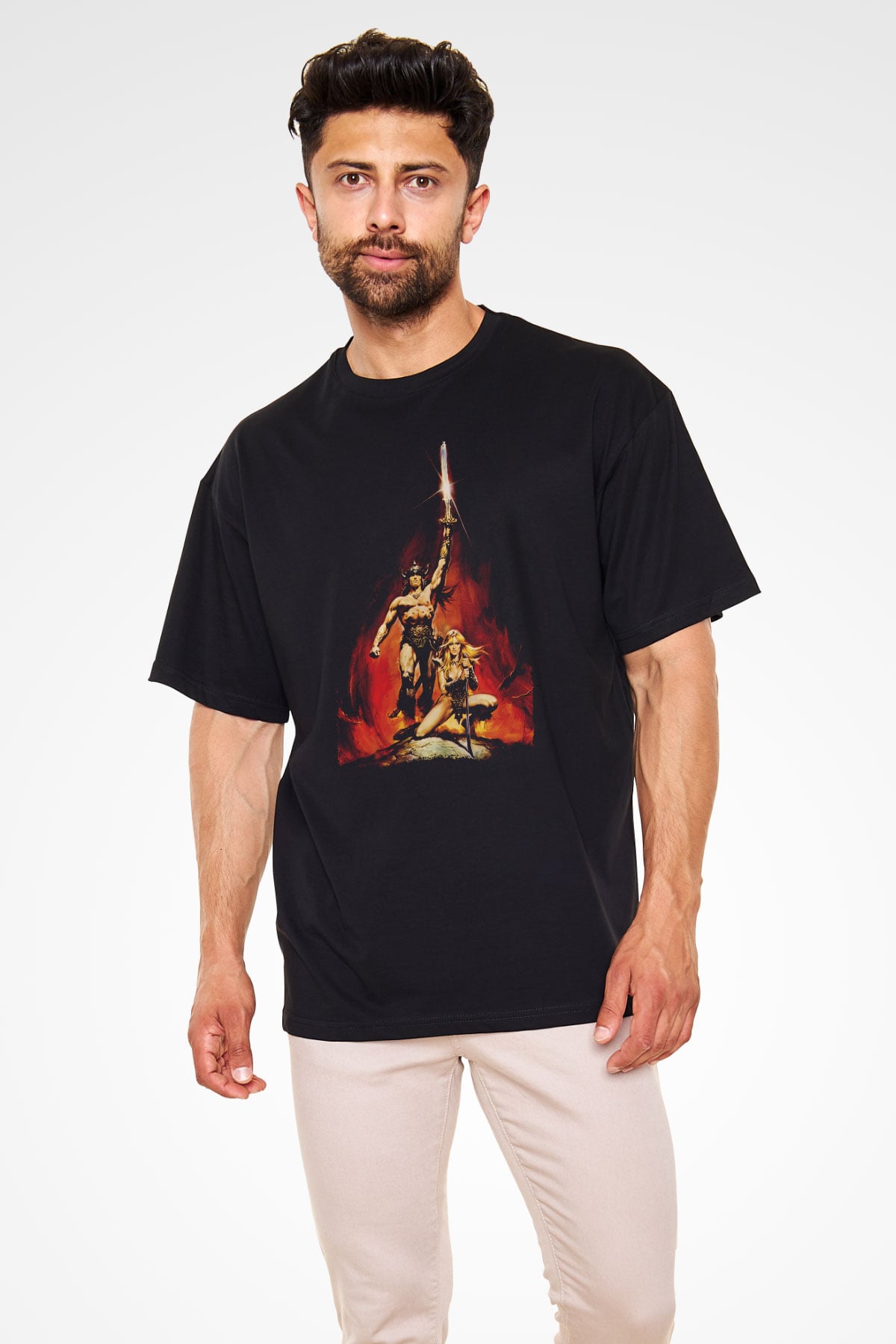 Conan the Barbarian Siyah Oversize Tişört Oversize T-shirt