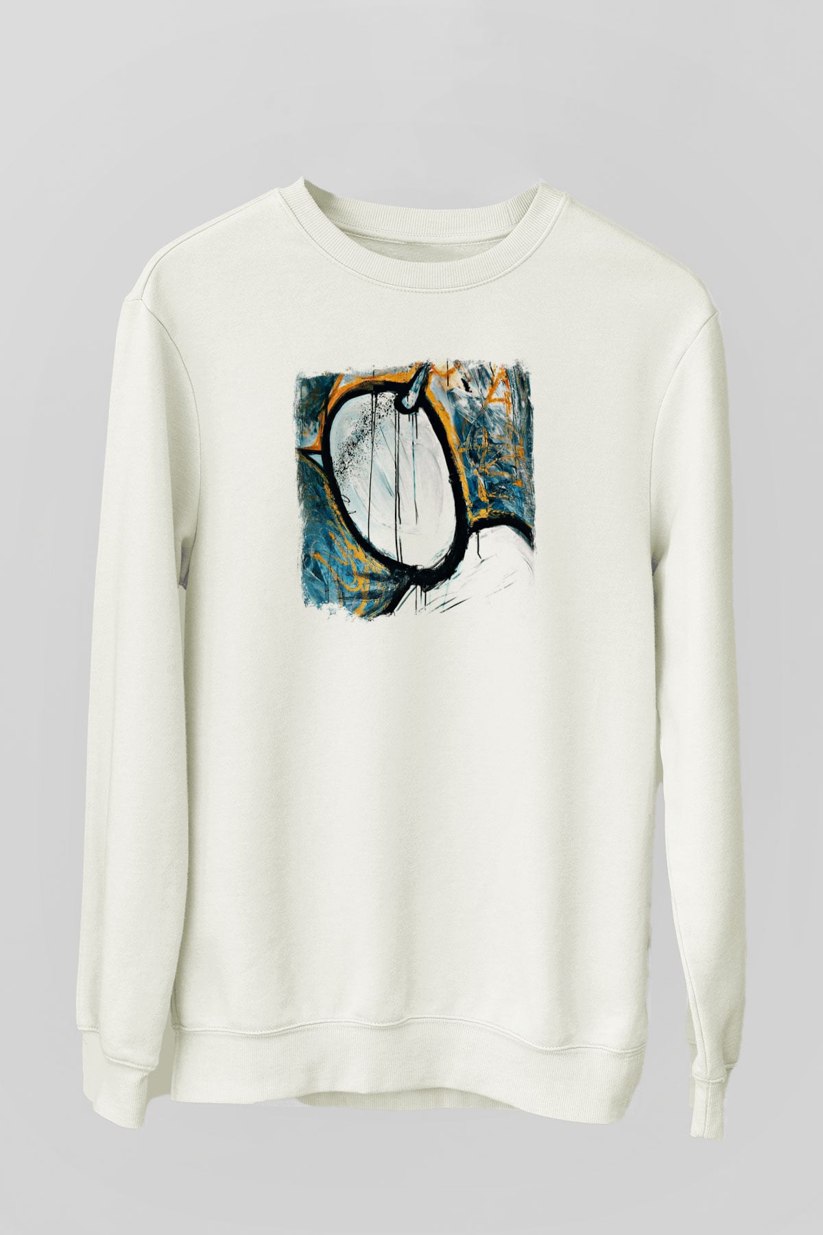 Converge Baskılı Unisex Beyaz Sweatshirt