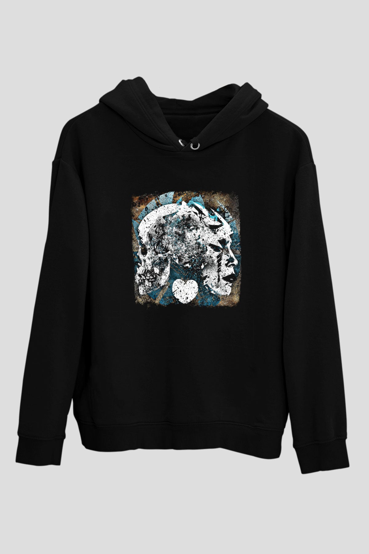 Converge Baskılı Unisex Siyah Hoodie