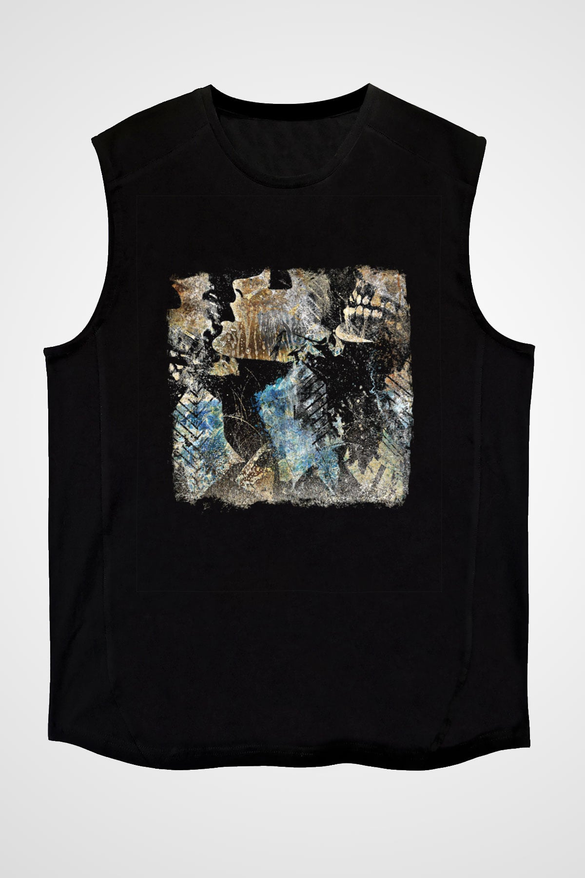 Converge Baskılı Unisex Siyah Kolsuz Tişört