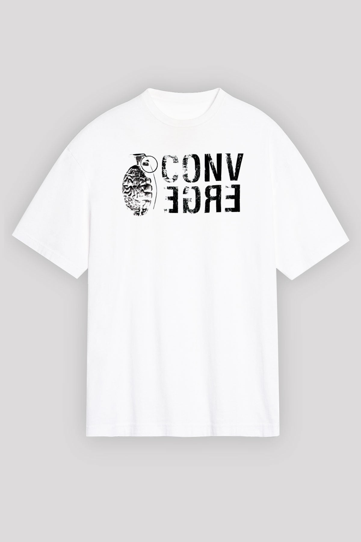 Converge Beyaz Oversize Tişört Oversize T-shirt - TişörtFabrikası