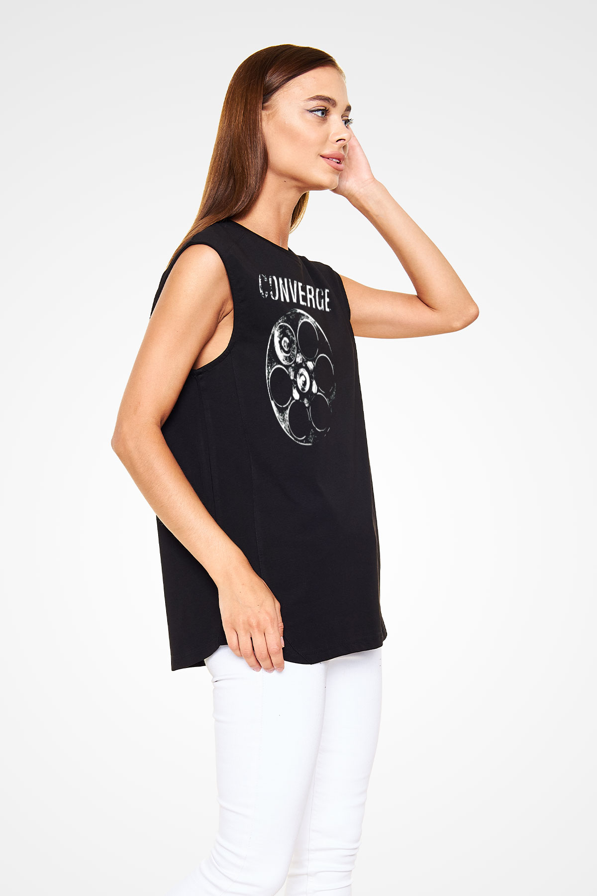 Converge Siyah Unisex Kolsuz Tişört