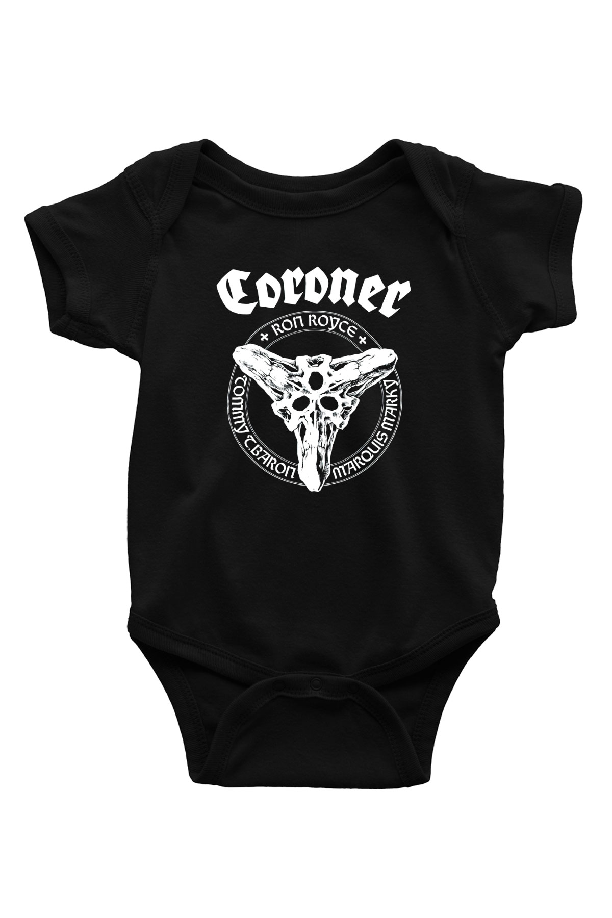 Coroner Baskılı Siyah Bebek Body - Zıbın