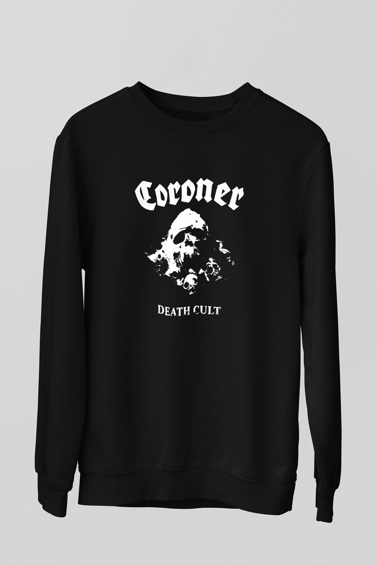 Coroner Baskılı Unisex Siyah Sweatshirt