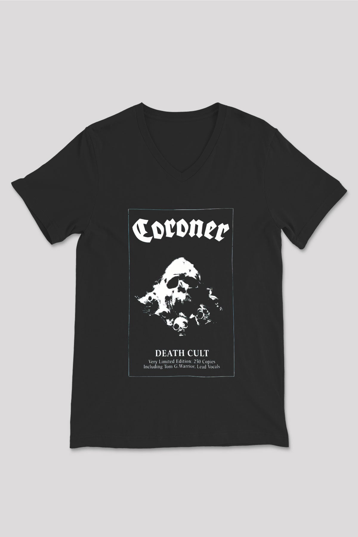 Coroner Siyah Unisex V Yaka Tişört T-Shirt