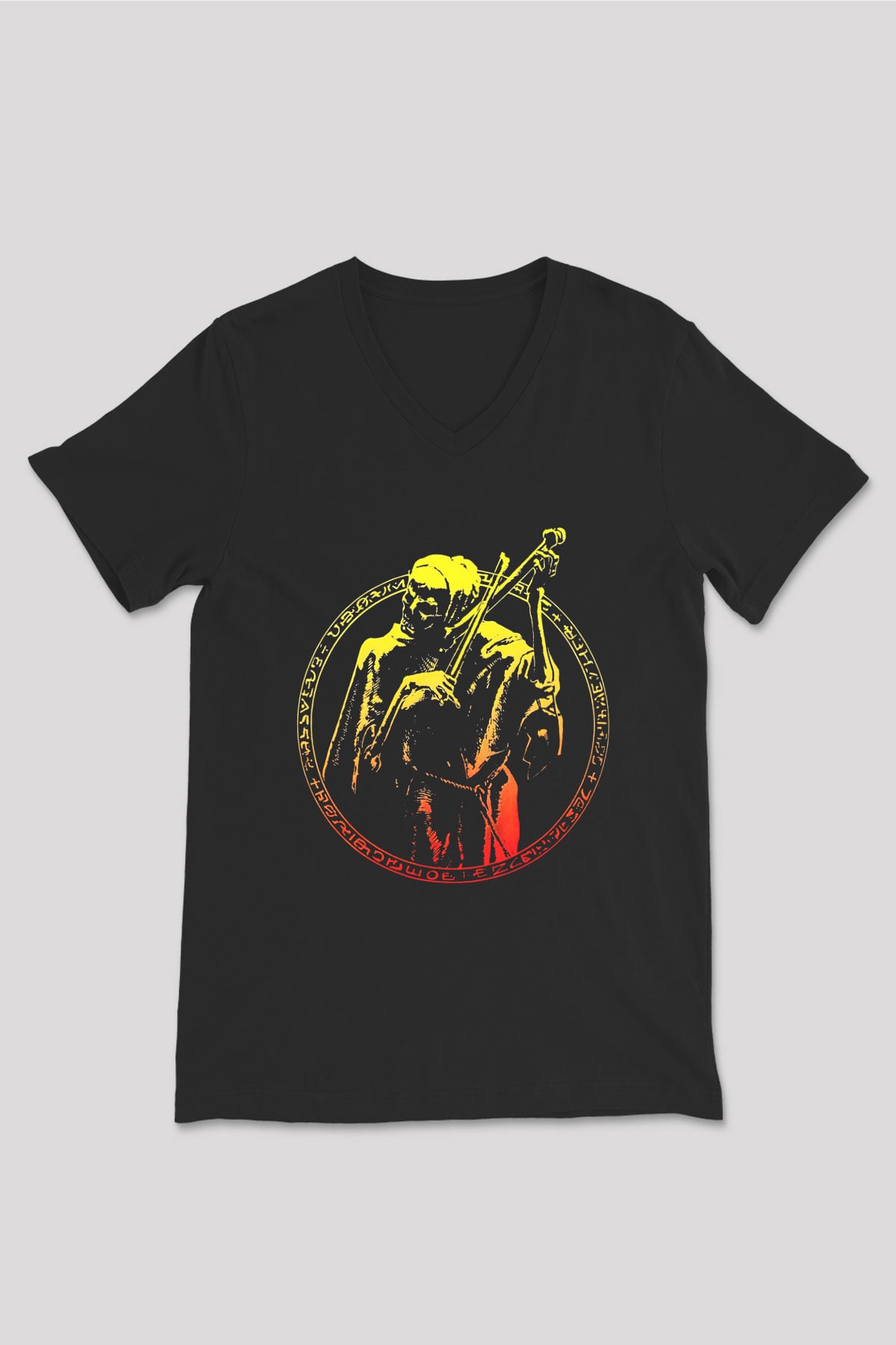 Coroner Siyah Unisex V Yaka Tişört T-Shirt