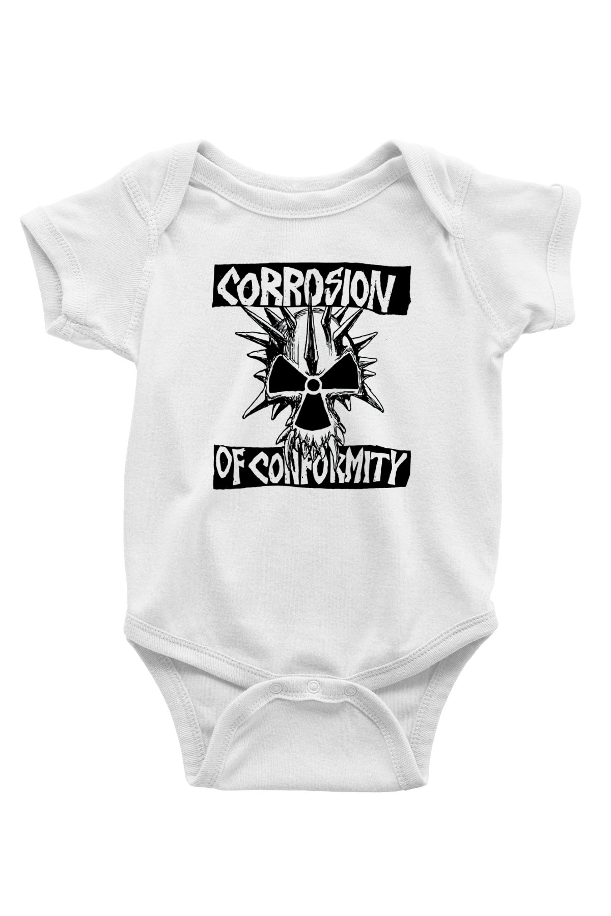 Corrosion of Conformity Baskılı Beyaz Unisex Bebek Body - Zıbın