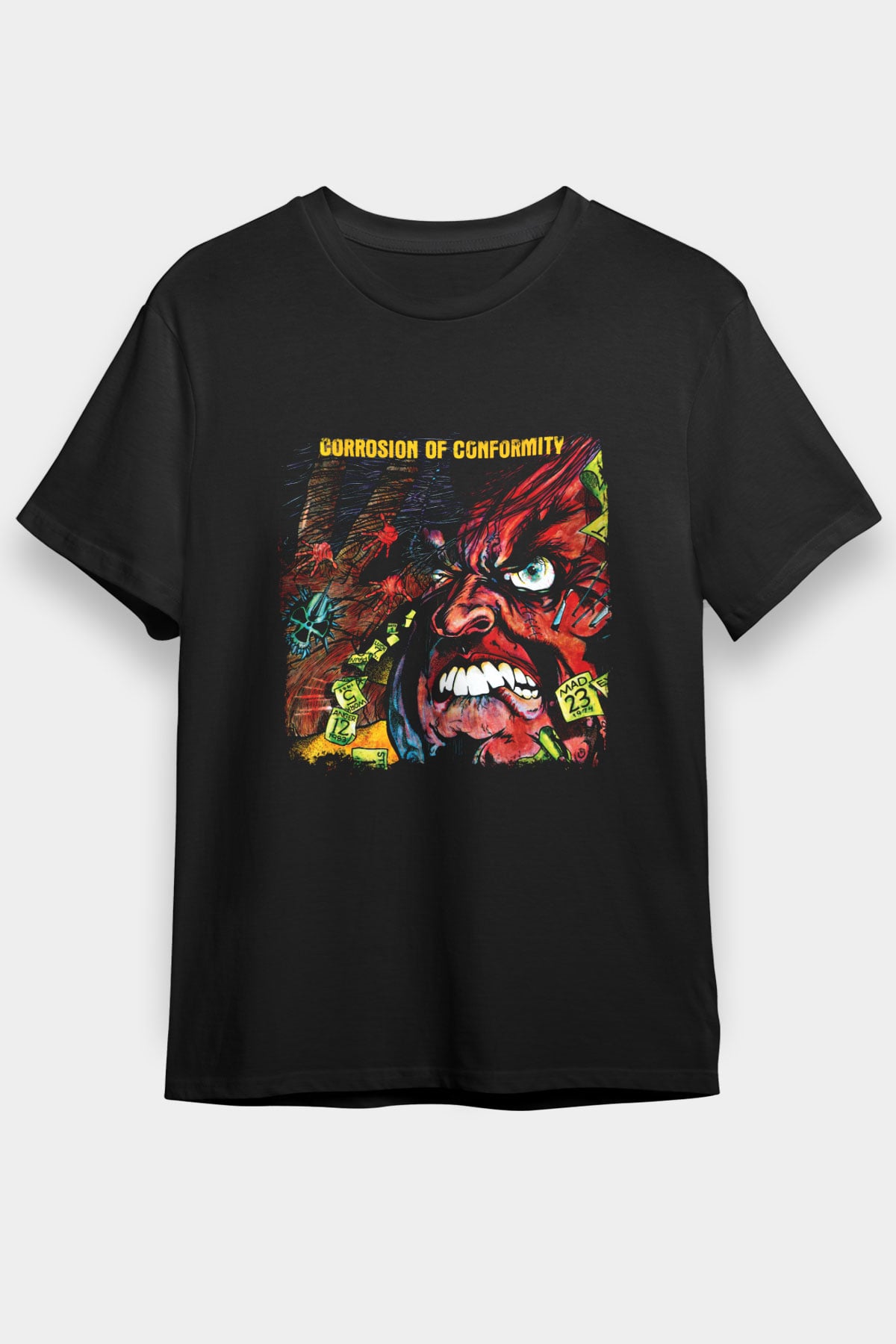 Corrosion of Conformity Baskılı Unisex Siyah Tişört