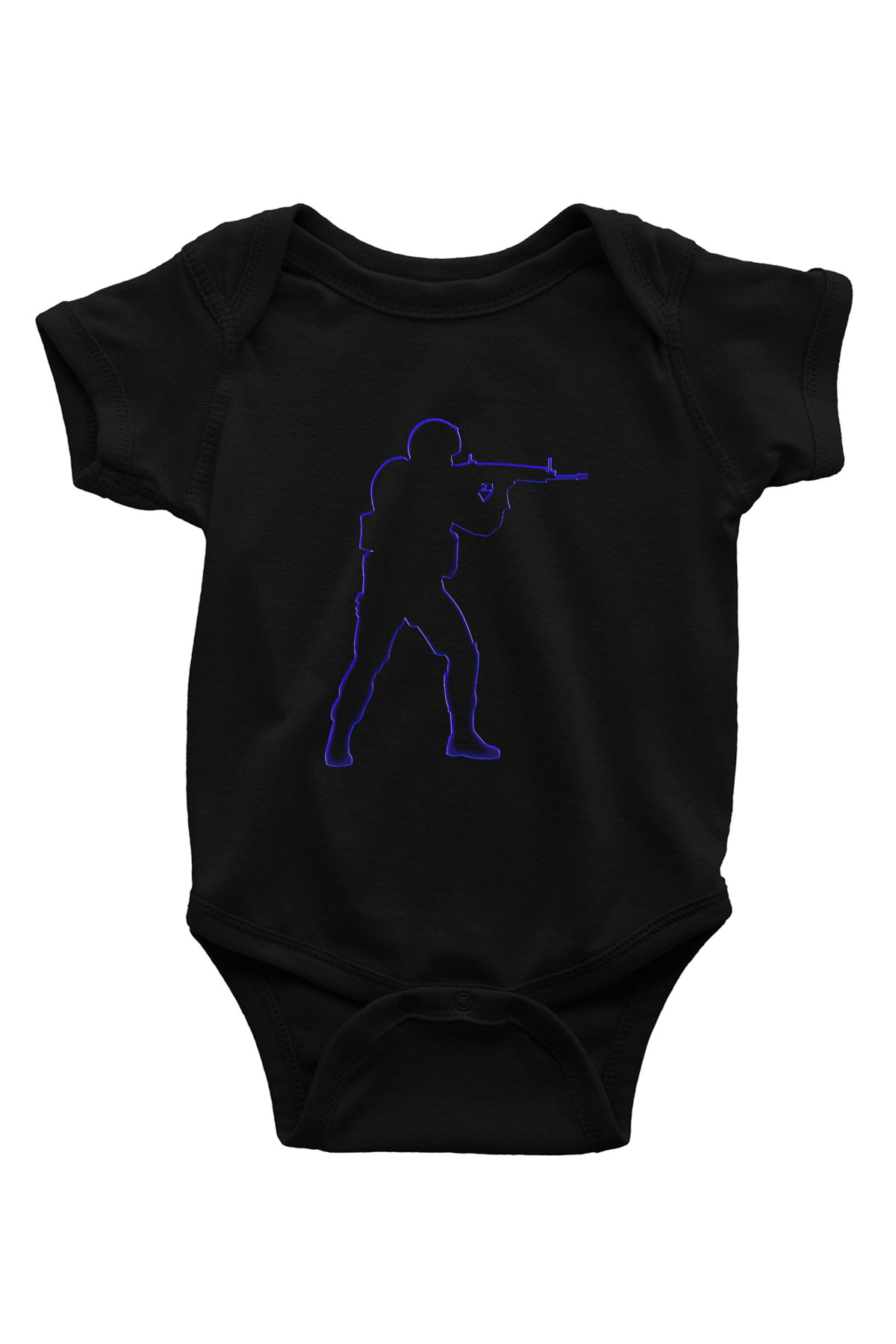 Counter Strike Baskılı Unisex Siyah Bebek Body - Zıbın